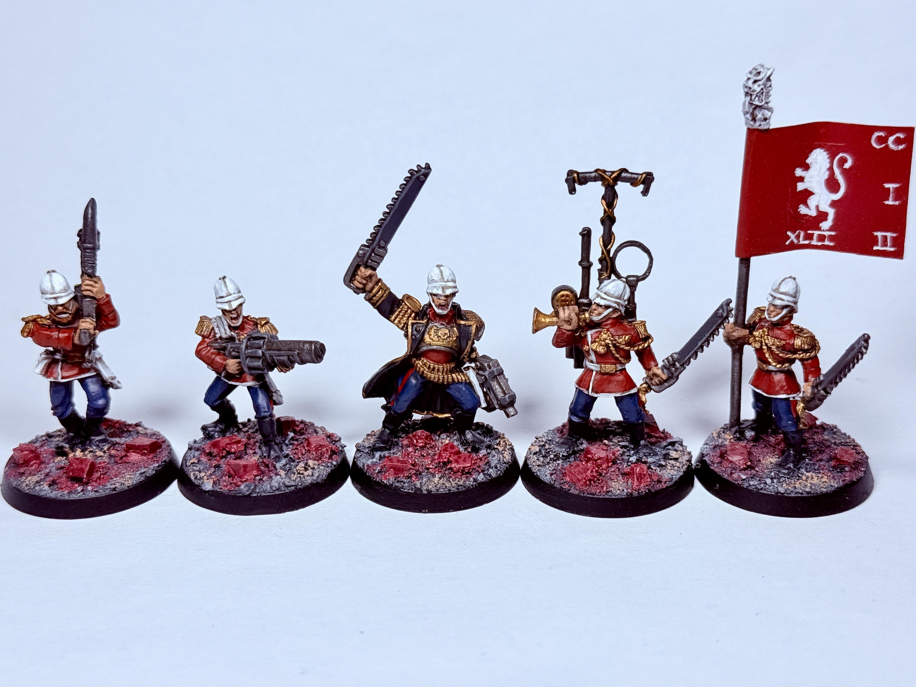 Astra Militarum, Banner, Command, Comms, Imperial Guard, Musician, Praetorian Guard, Squad, Warhammer 40,000, Warhammer Fantasy