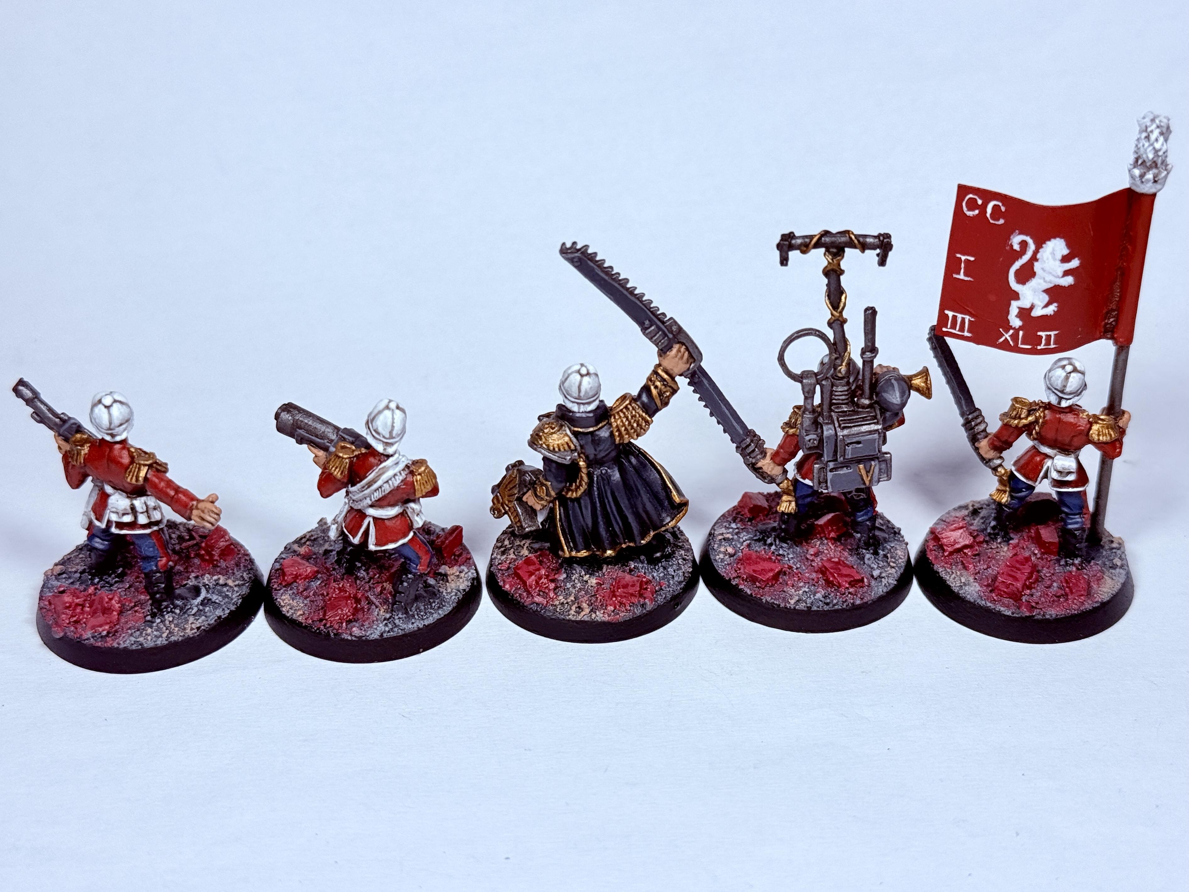 Astra Militarum, Banner, Command, Comms, Imperial Guard, Musician, Praetorian Guard, Squad, Warhammer 40,000, Warhammer Fantasy