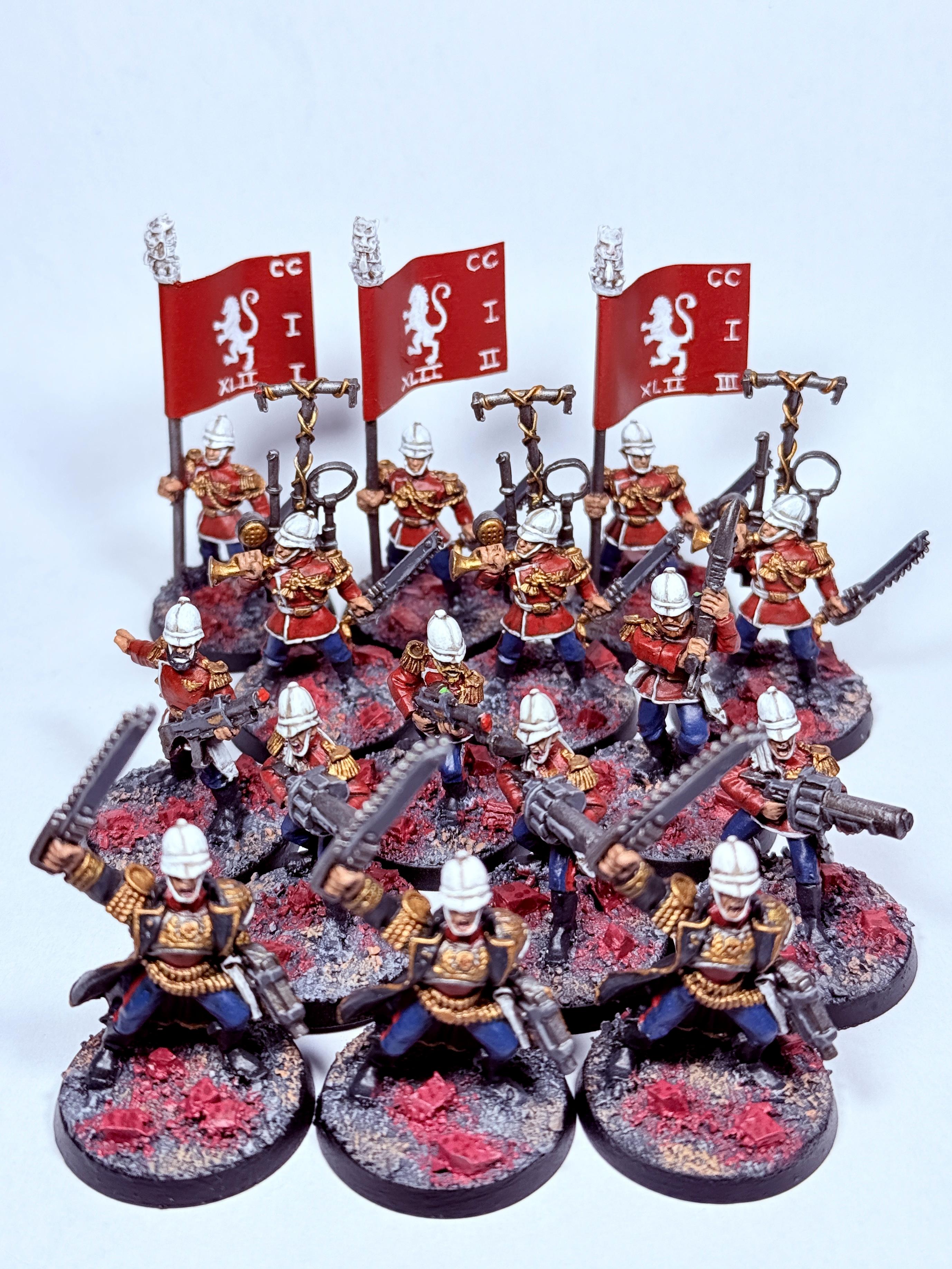 Astra Militarum, Banner, Command, Comms, Imperial Guard, Musician, Praetorian Guard, Squad, Warhammer 40,000, Warhammer Fantasy