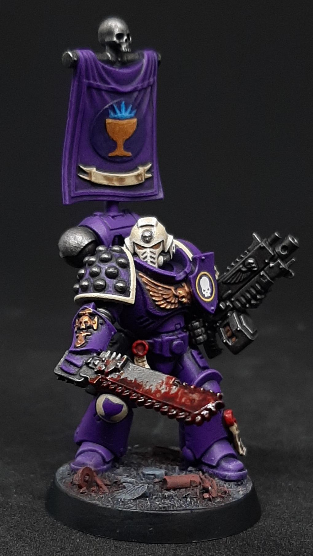 Adeptus, Astartes, Bone, Chainsword, Drinkers, Intercessors, Phraates, Primaris, Purple, Seelentrinker, Sergeant, Soul, Space, Space Marines