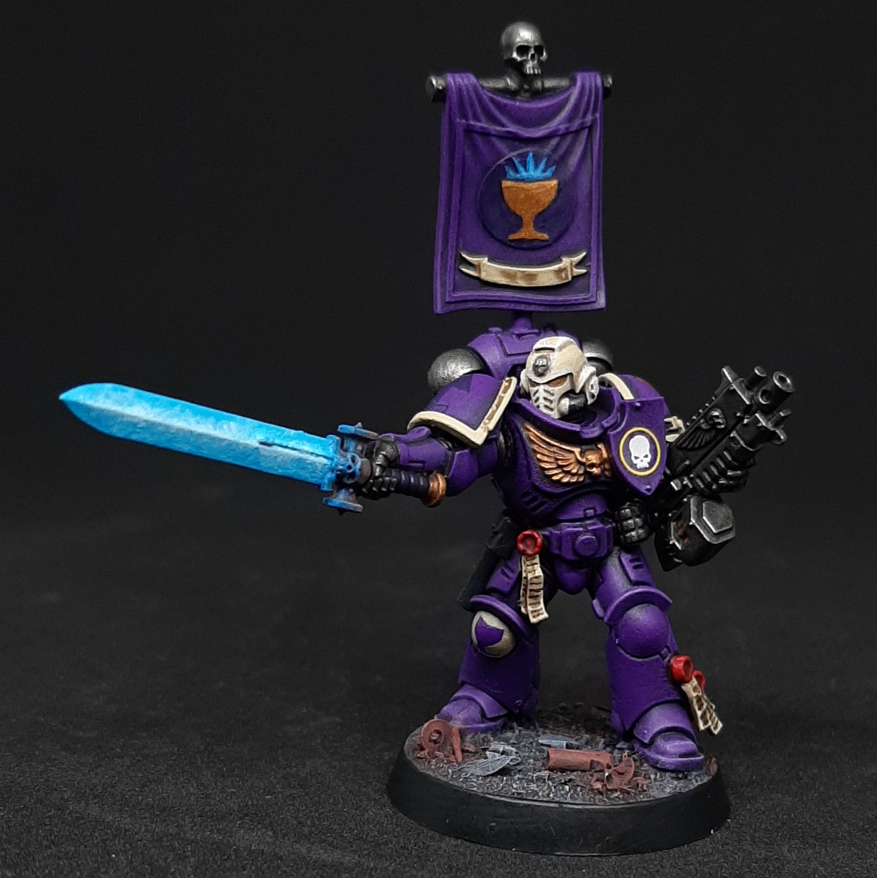 Adeptus, Astartes, Bone, Drinkers, Intercessors, Phraates, Power, Primaris, Purple, Seelentrinker, Sergeant, Soul, Space, Space Marines, Sword