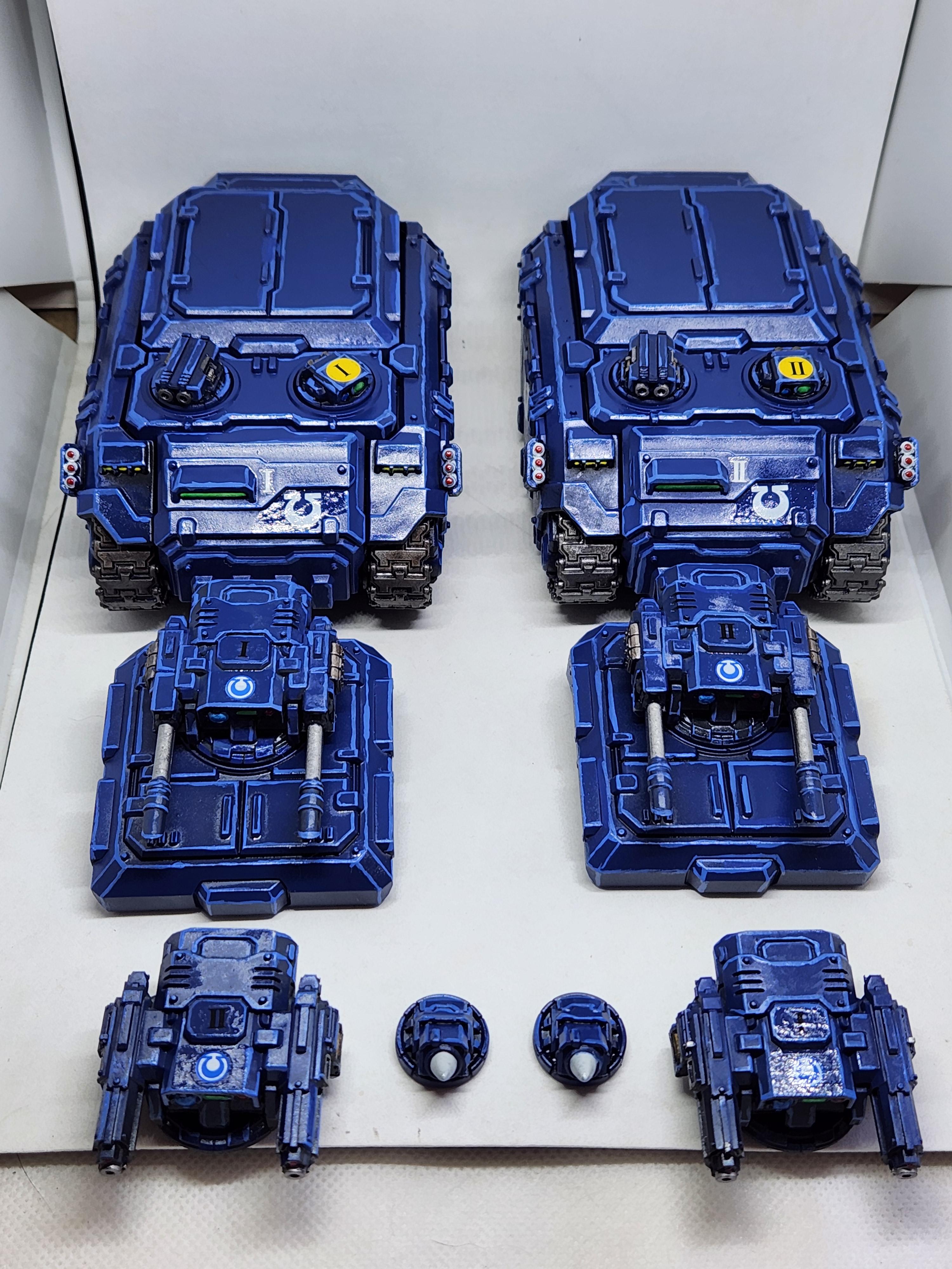 Resin, Ultramarines, Ultramarines Rhino APCs with Razorback options