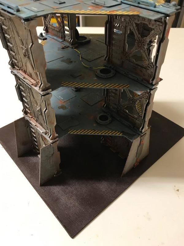 Blue Tower, Classic Necromunda, Necromuna, Painted, Scratch Build, Terrain