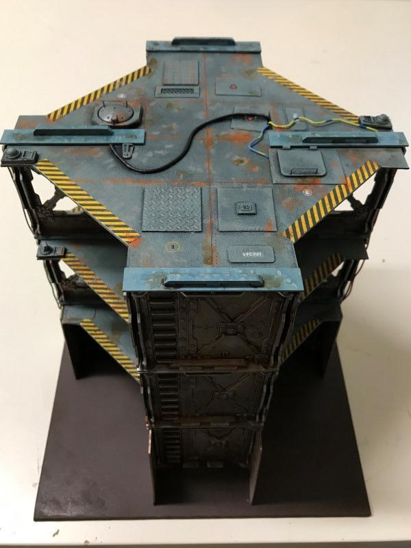 Blue Tower, Classic Necromunda, Necromuna, Painted, Scratch Build, Terrain