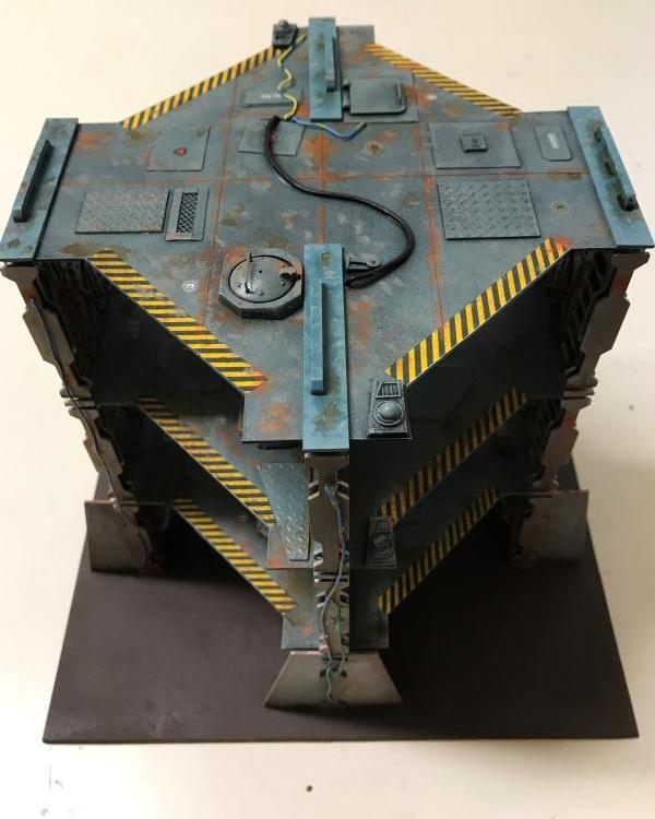 Blue Tower, Classic Necromunda, Necromuna, Painted, Scratch Build, Terrain