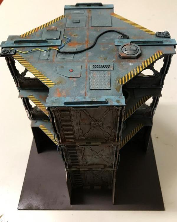 Blue Tower, Classic Necromunda, Necromuna, Painted, Scratch Build, Terrain