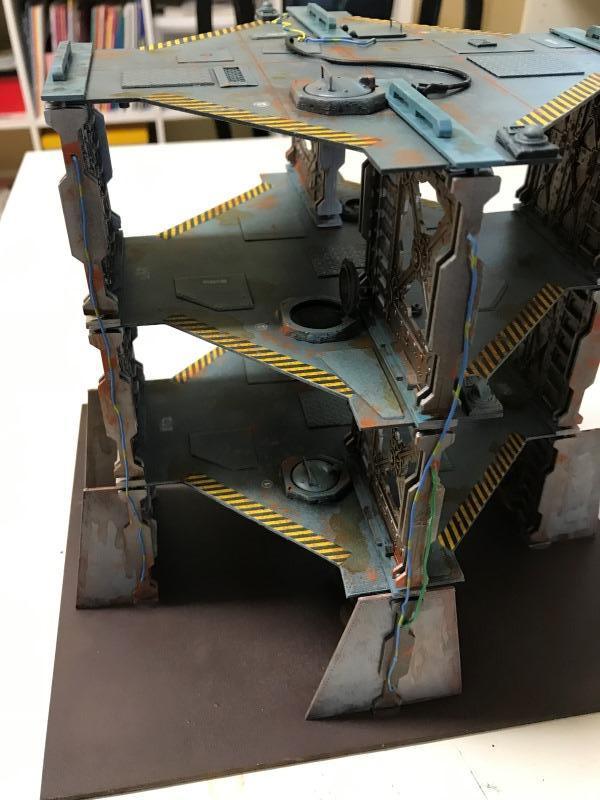 Blue Tower, Classic Necromunda, Necromuna, Painted, Scratch Build, Terrain