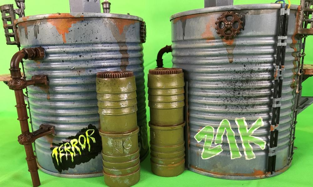 Can Towers, Classic Necromunda, Necromuna, Painted, Scratch Build, Terrain