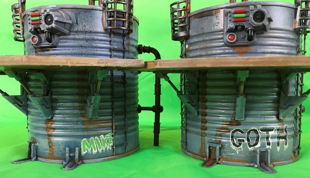 Can Towers, Classic Necromunda, Necromuna, Painted, Scratch Build, Terrain