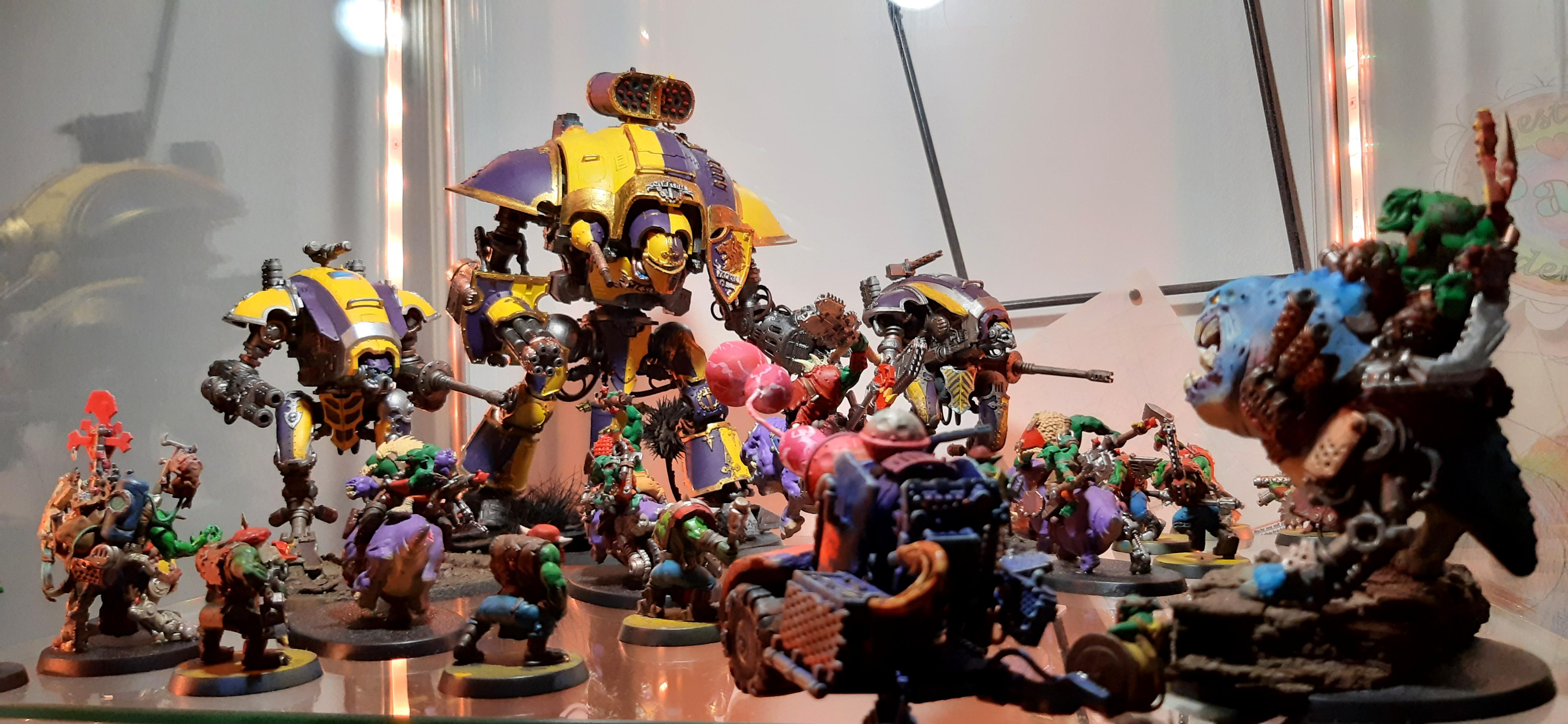 Diorama, Display Case, Imperial Knights, Orcs, Orks, Warhammer 40,000