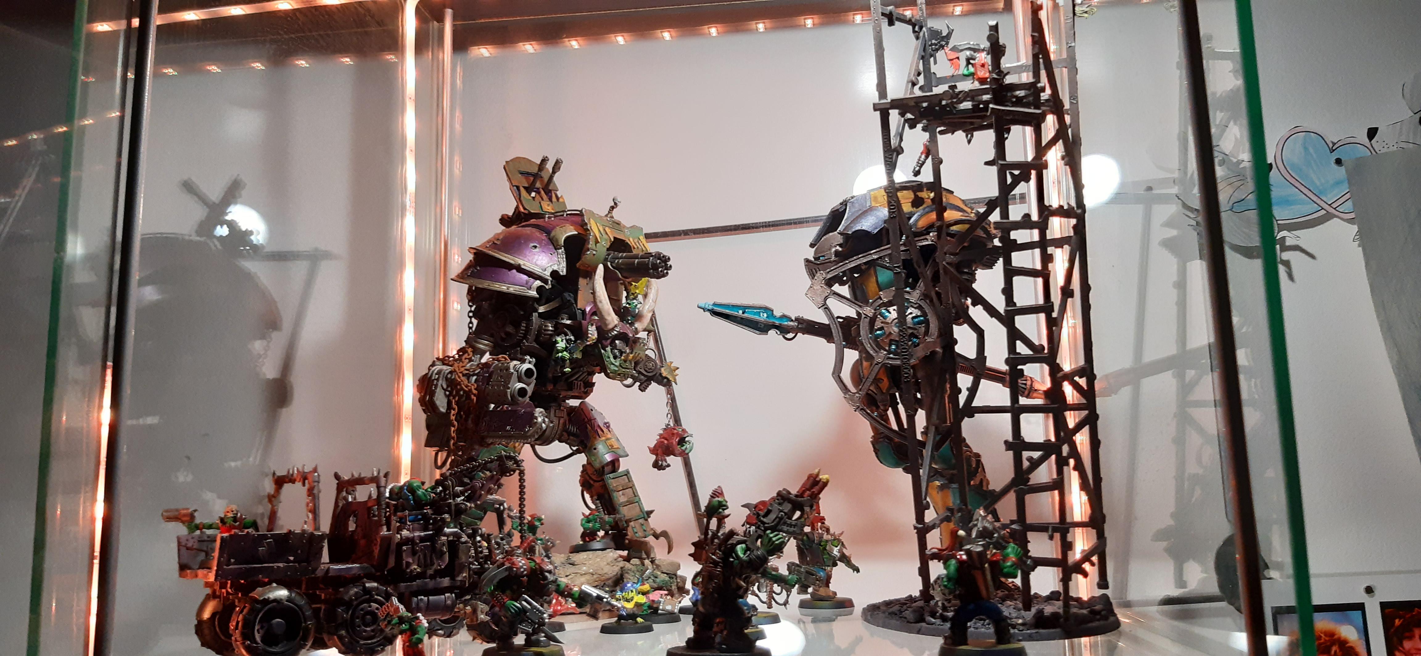 Diorama, Display Case, Imperial Knights, Orcs, Orks, Warhammer 40,000