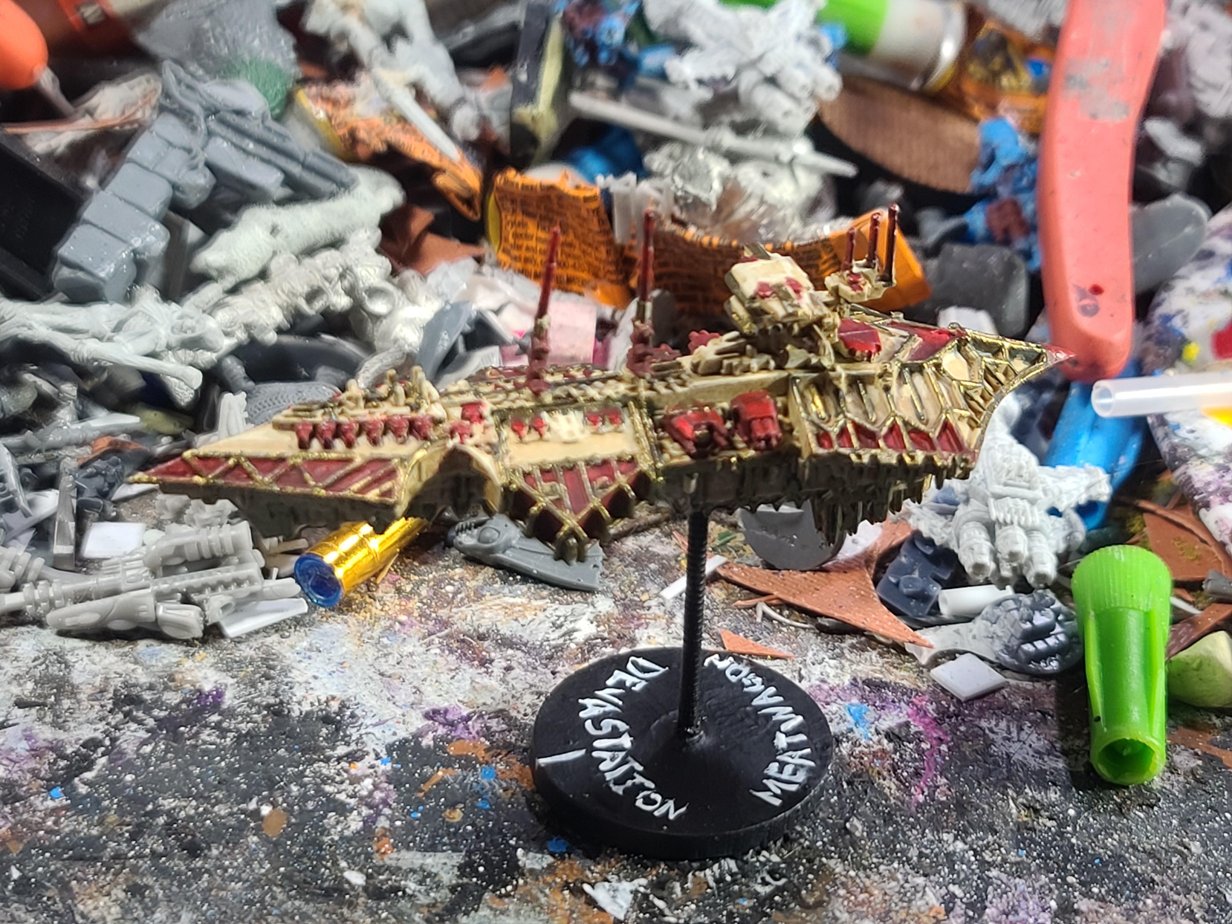 Battlefleet Gothic, Chaos, Cruiser, Devastation, Games Workshop, Plastic, Spaceship