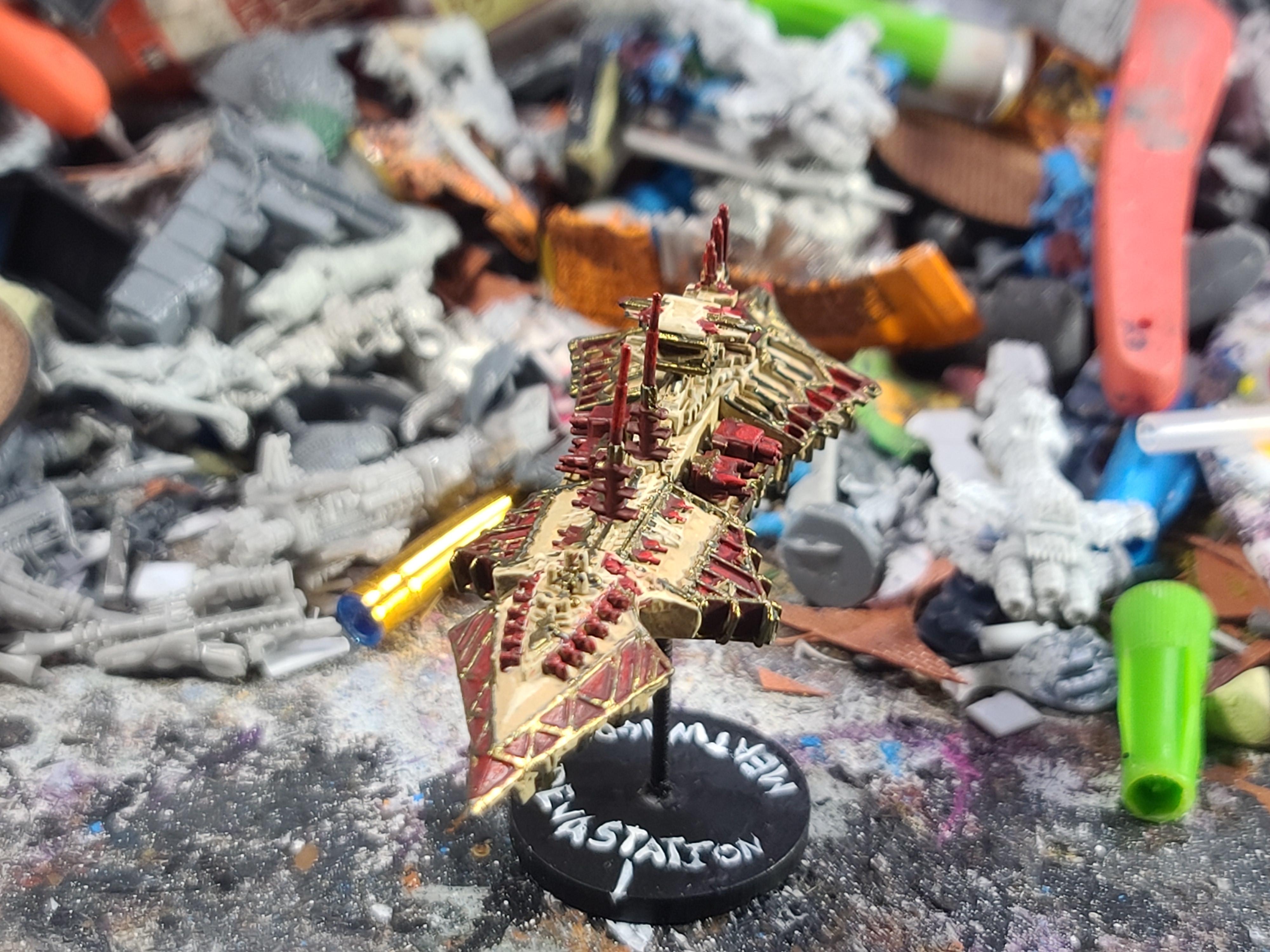 Battlefleet Gothic, Chaos, Cruiser, Devastation, Games Workshop, Plastic, Spaceship