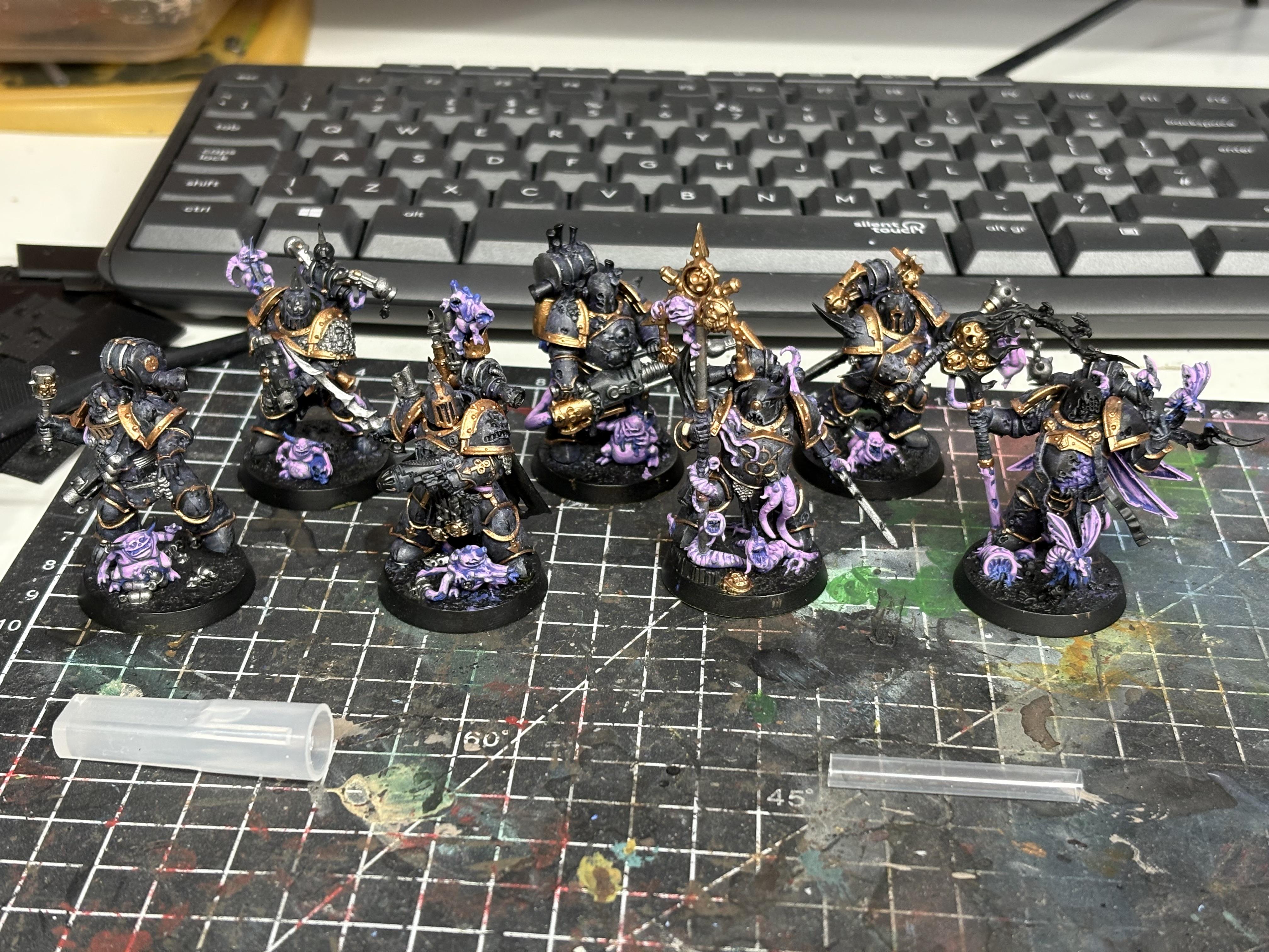 Chaos Space Marines, Death Guard, Kill Team, Plague Marines, Space Marine Heroes, Space Marines, Warhammer 40,000, Work In Progress