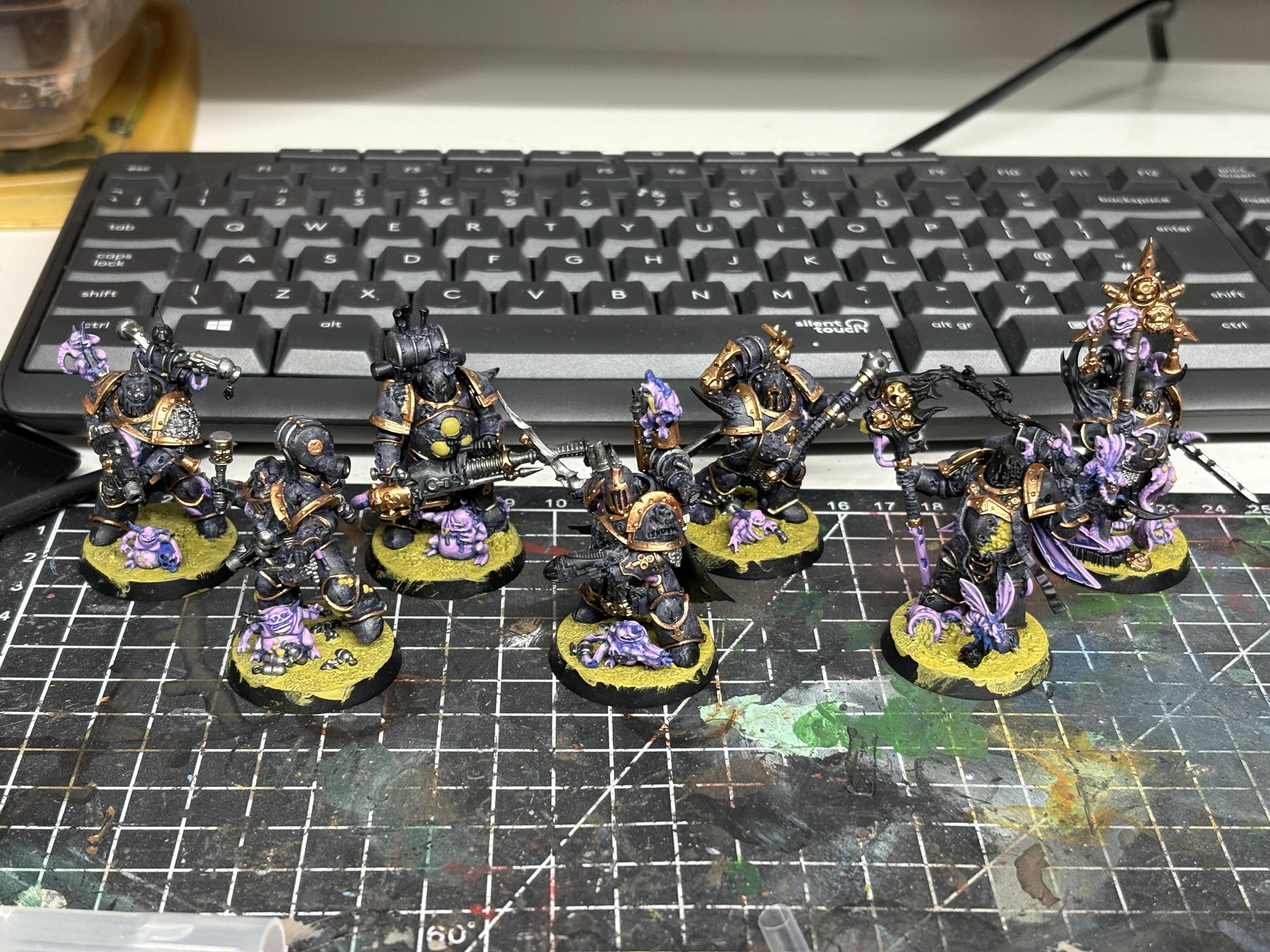 Chaos Space Marines, Death Guard, Kill Team, Plague Marines, Space Marine Heroes, Space Marines, Warhammer 40,000, Work In Progress