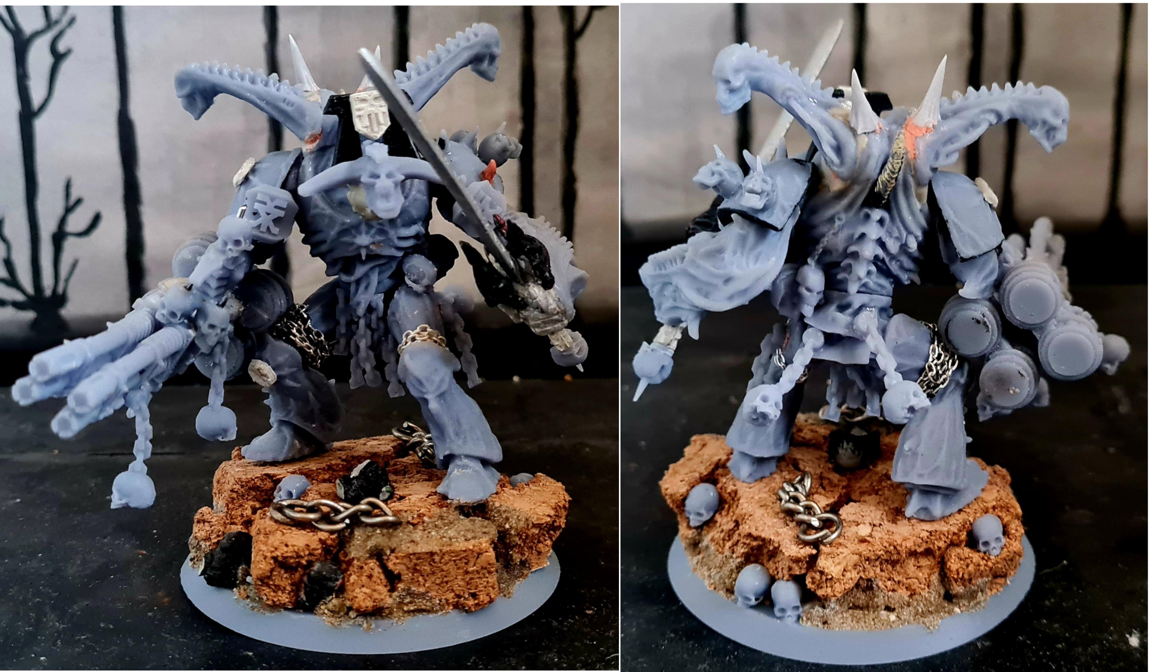 3d Print, Berserk, Berserkers, Berzerk, Berzerker, Blood For The Blood God, Chain, Chaos, Chaos Space Marines, Conversion, Daemon Prince, Heresy, Heretic Astartes, Khorne, Kitbash, Putty, Reaper Autocannon, Skulls For Skull Throne, Sword, Traitor Legions, Trophy, Warhammer 40,000, Work In Progress, World Eaters