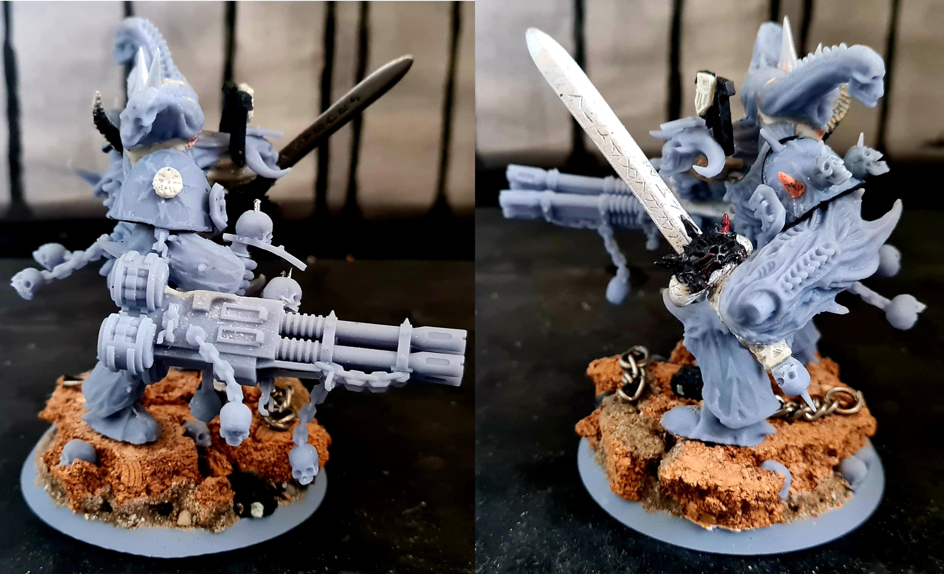 3d Print, Berserk, Berserkers, Berzerk, Berzerker, Blood For The Blood God, Chain, Chaos, Chaos Space Marines, Conversion, Daemon Prince, Heresy, Heretic Astartes, Khorne, Kitbash, Putty, Reaper Autocannon, Skulls For Skull Throne, Sword, Traitor Legions, Trophy, Warhammer 40,000, Work In Progress, World Eaters