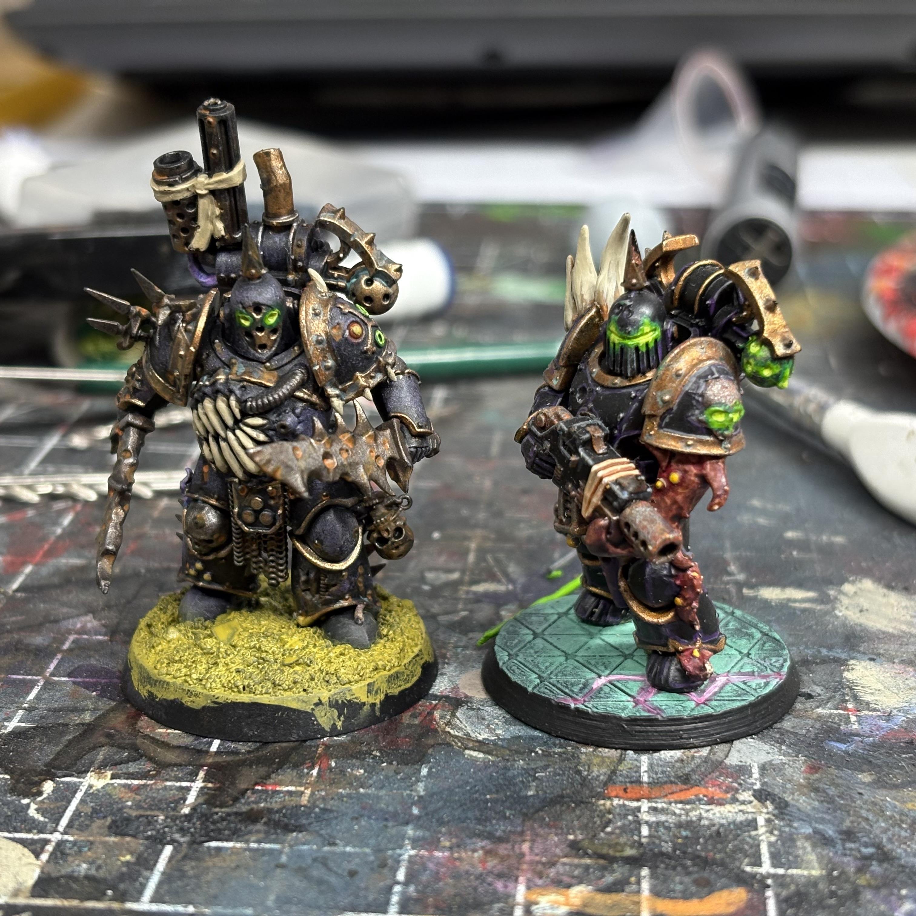 Chaos Space Marines, Death Guard, Plague Marines, Space Marines, Warhammer 40,000, Work In Progress