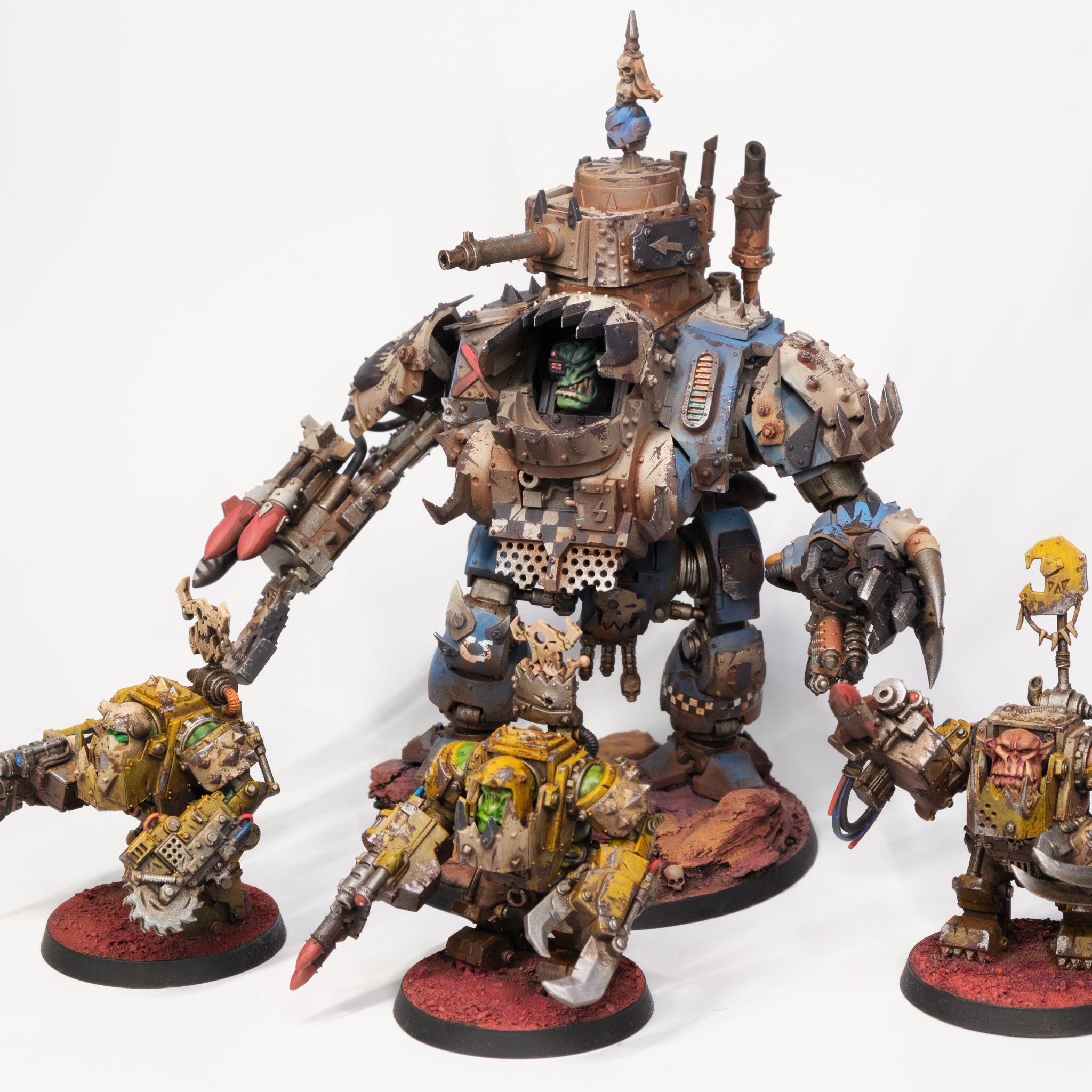 Conversion, Deff Dread, Dreadnought, Headquarters, Kitbash, Looted, Mech, Meganobz, Nob, Orks, Vehicle, Walker, Warboss, Warhammer 40,000
