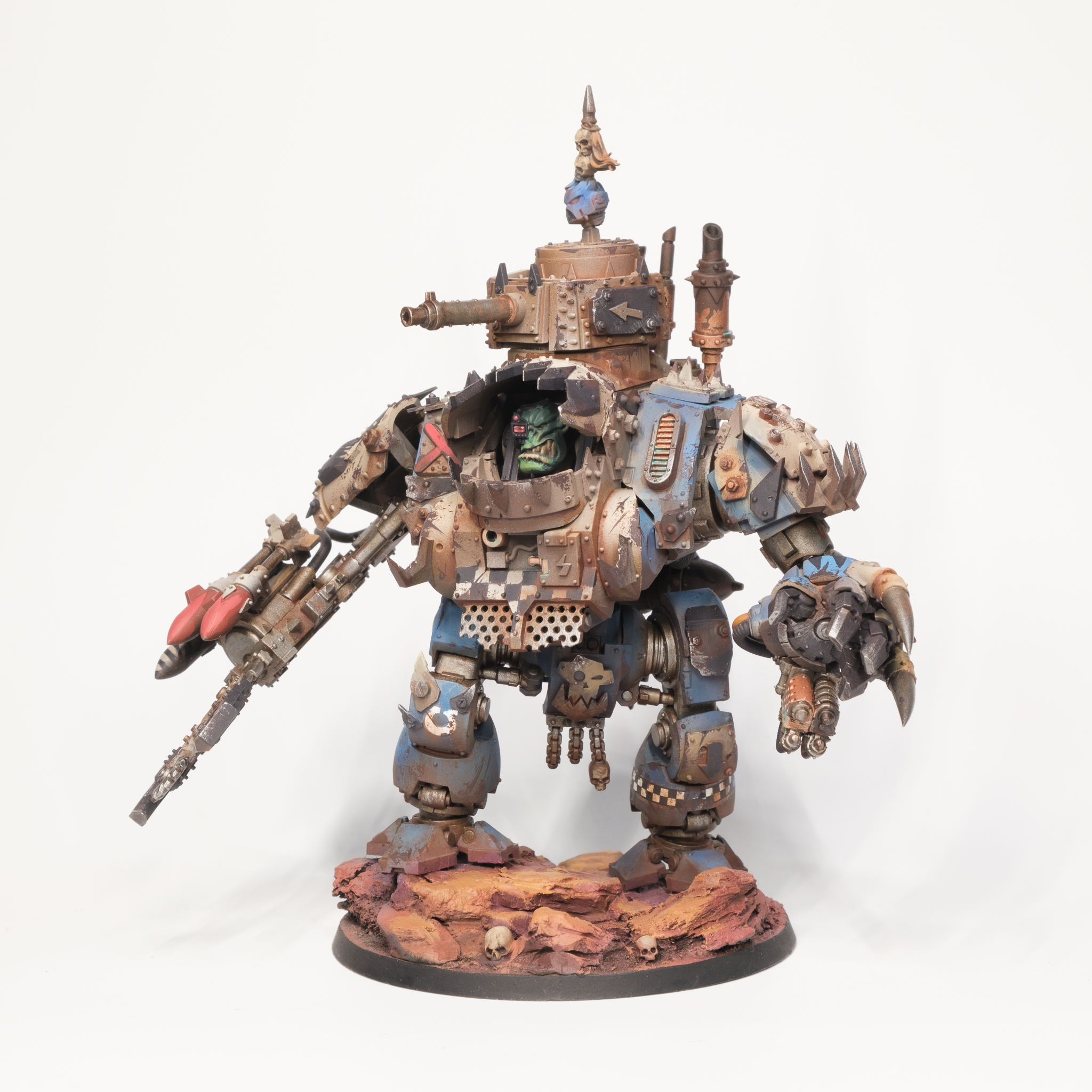 Conversion, Deff Dread, Dreadnought, Headquarters, Kitbash, Looted, Mech, Meganobz, Nob, Orks, Vehicle, Walker, Warboss, Warhammer 40,000