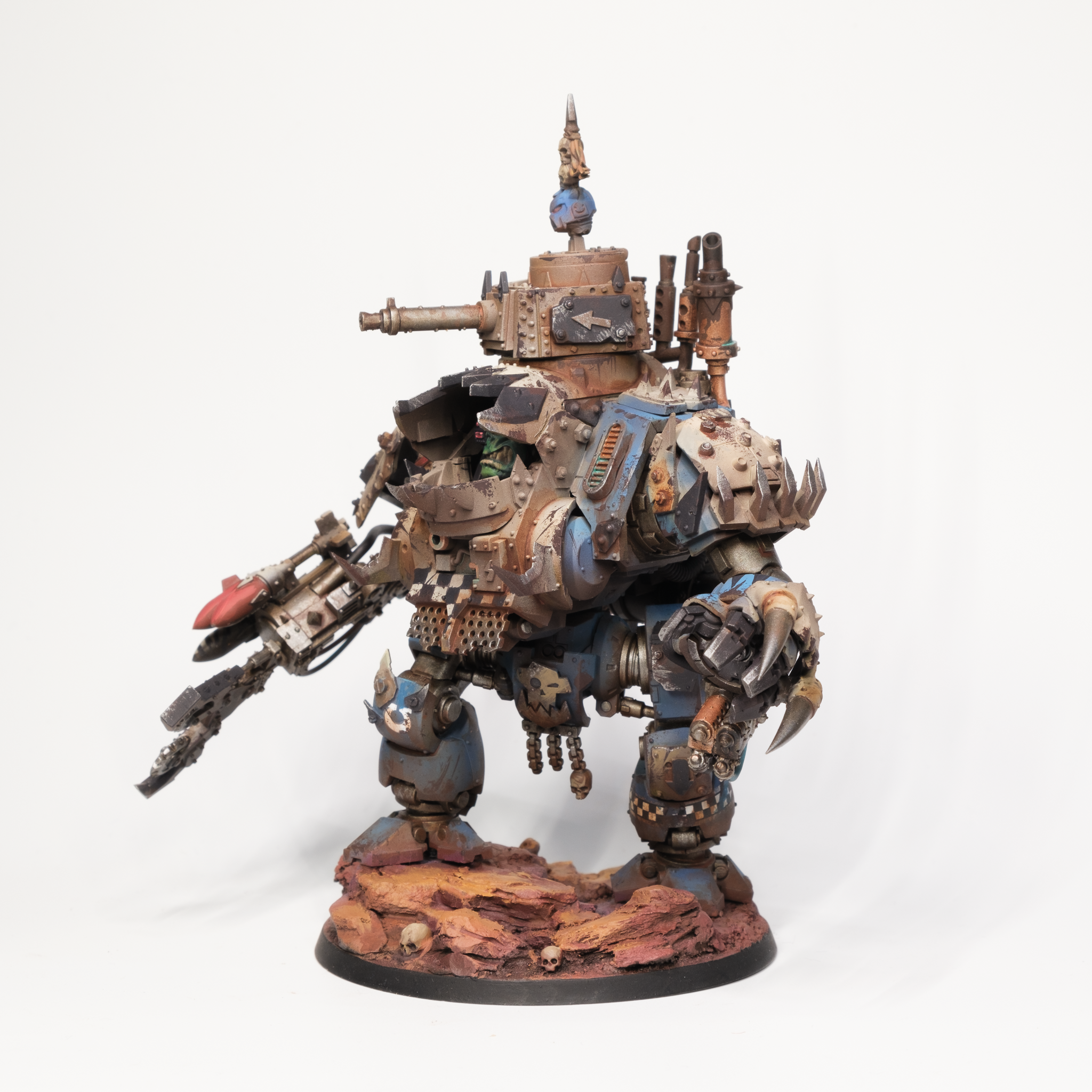 Conversion, Deff Dread, Dreadnought, Headquarters, Kitbash, Looted, Mech, Meganobz, Nob, Orks, Vehicle, Walker, Warboss, Warhammer 40,000