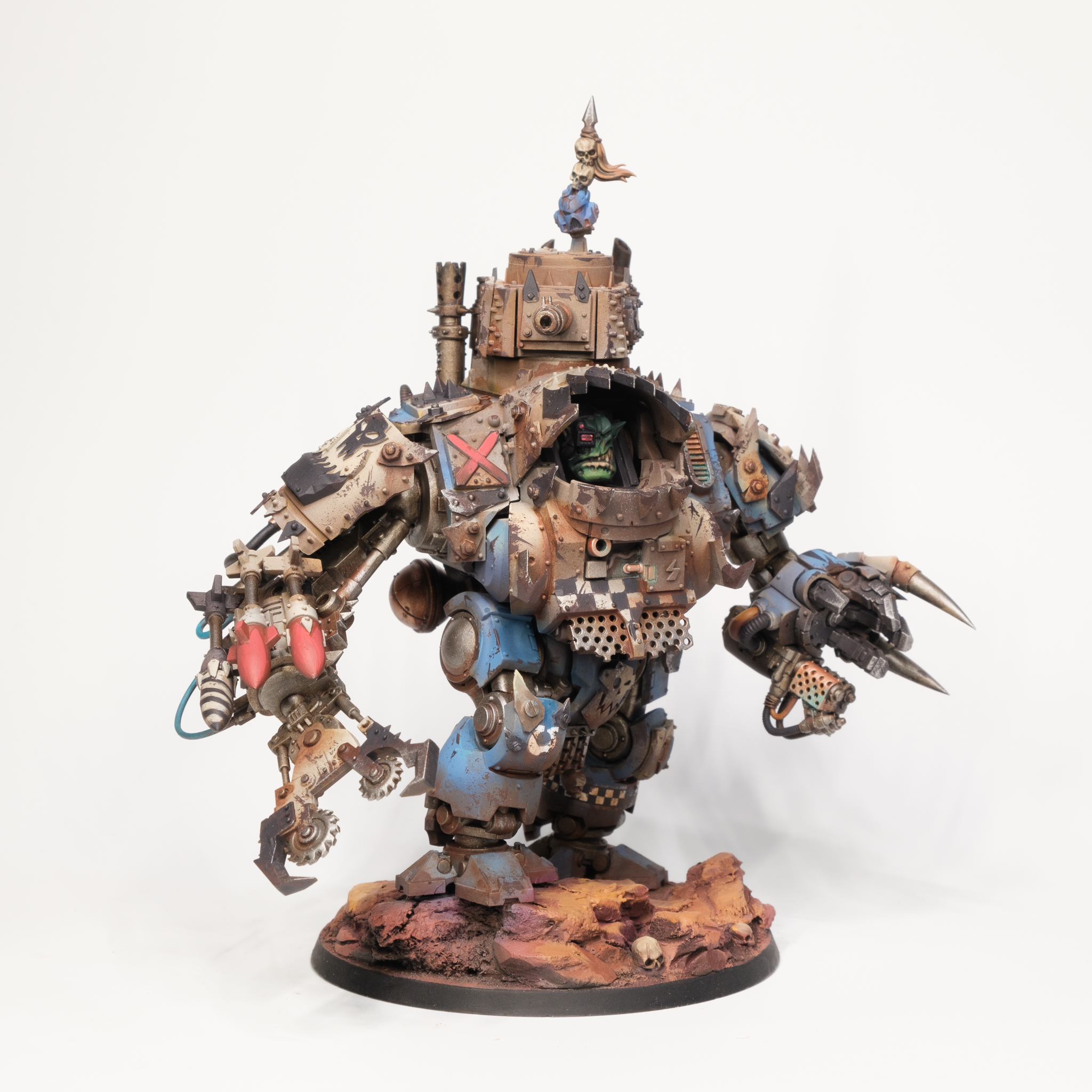 Conversion, Deff Dread, Dreadnought, Headquarters, Kitbash, Looted, Mech, Meganobz, Nob, Orks, Vehicle, Walker, Warboss, Warhammer 40,000