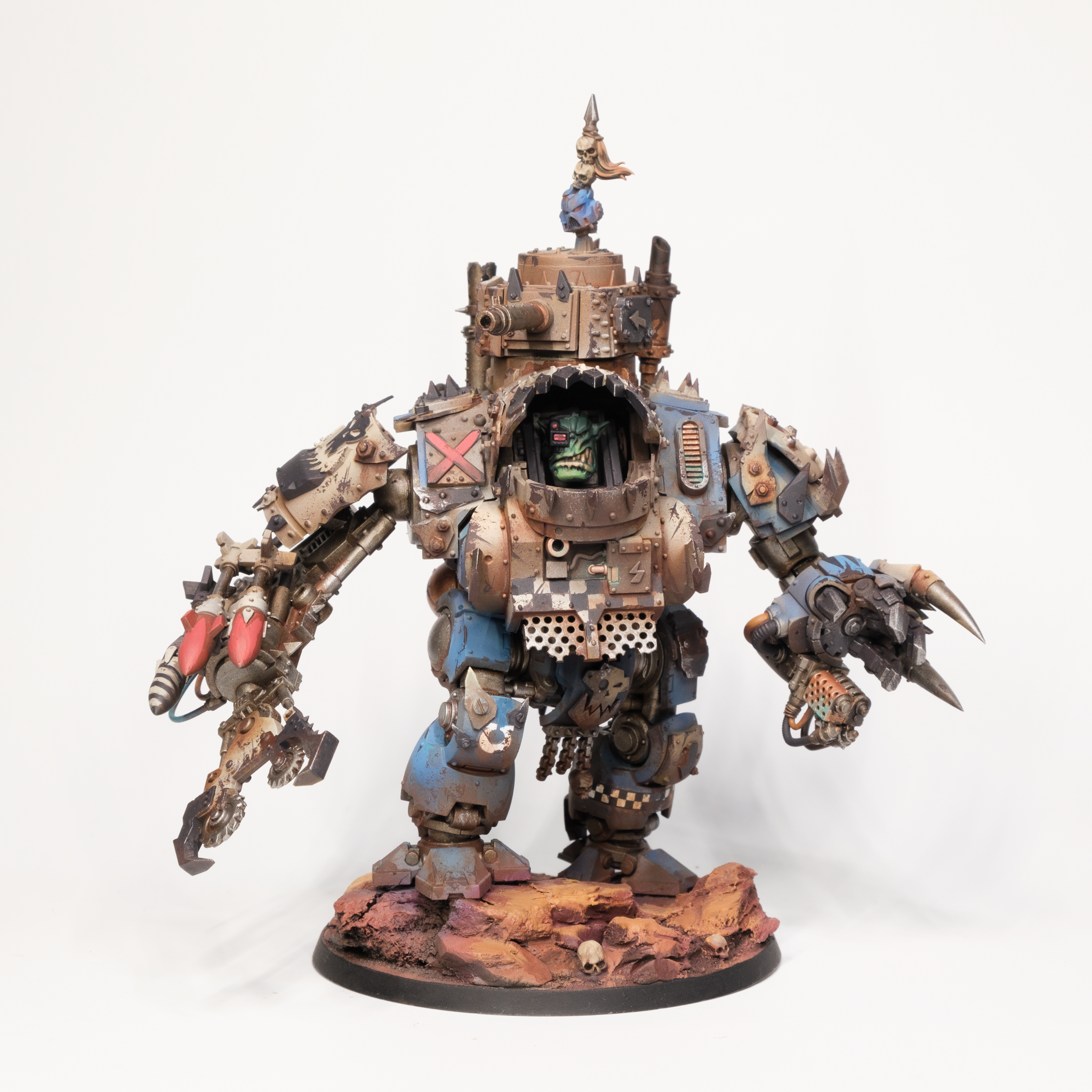 Conversion, Deff Dread, Dreadnought, Headquarters, Kitbash, Looted, Mech, Meganobz, Nob, Orks, Vehicle, Walker, Warboss, Warhammer 40,000