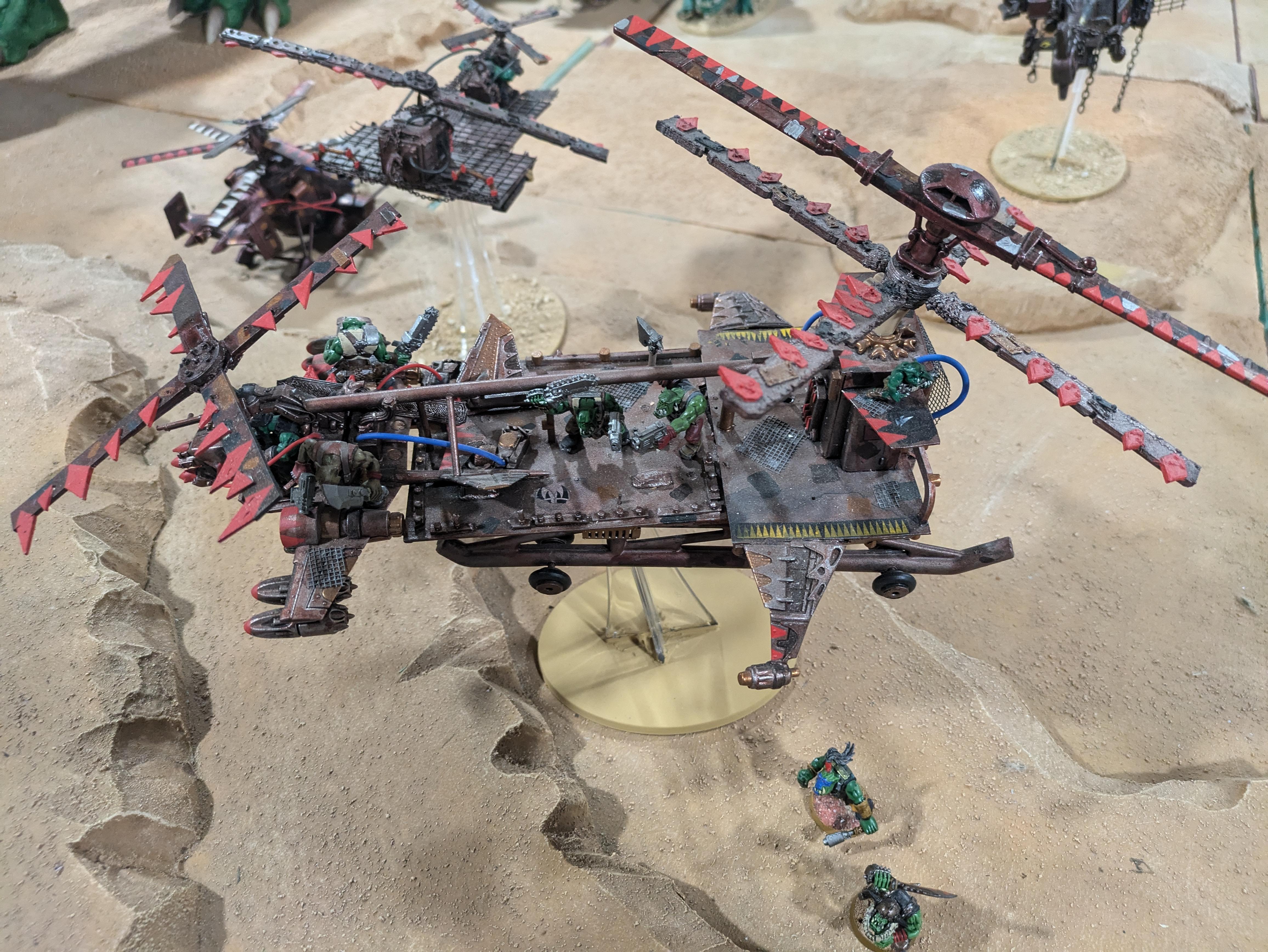 Chinork, Conversion, Converted Kopta, Helicopter, Kitbashed Warkopta, Kopta, Ork Helicopter, Ork Warkopta, War Kopta, War Kopta Conversion, Warkopta, Warkopta Conversion