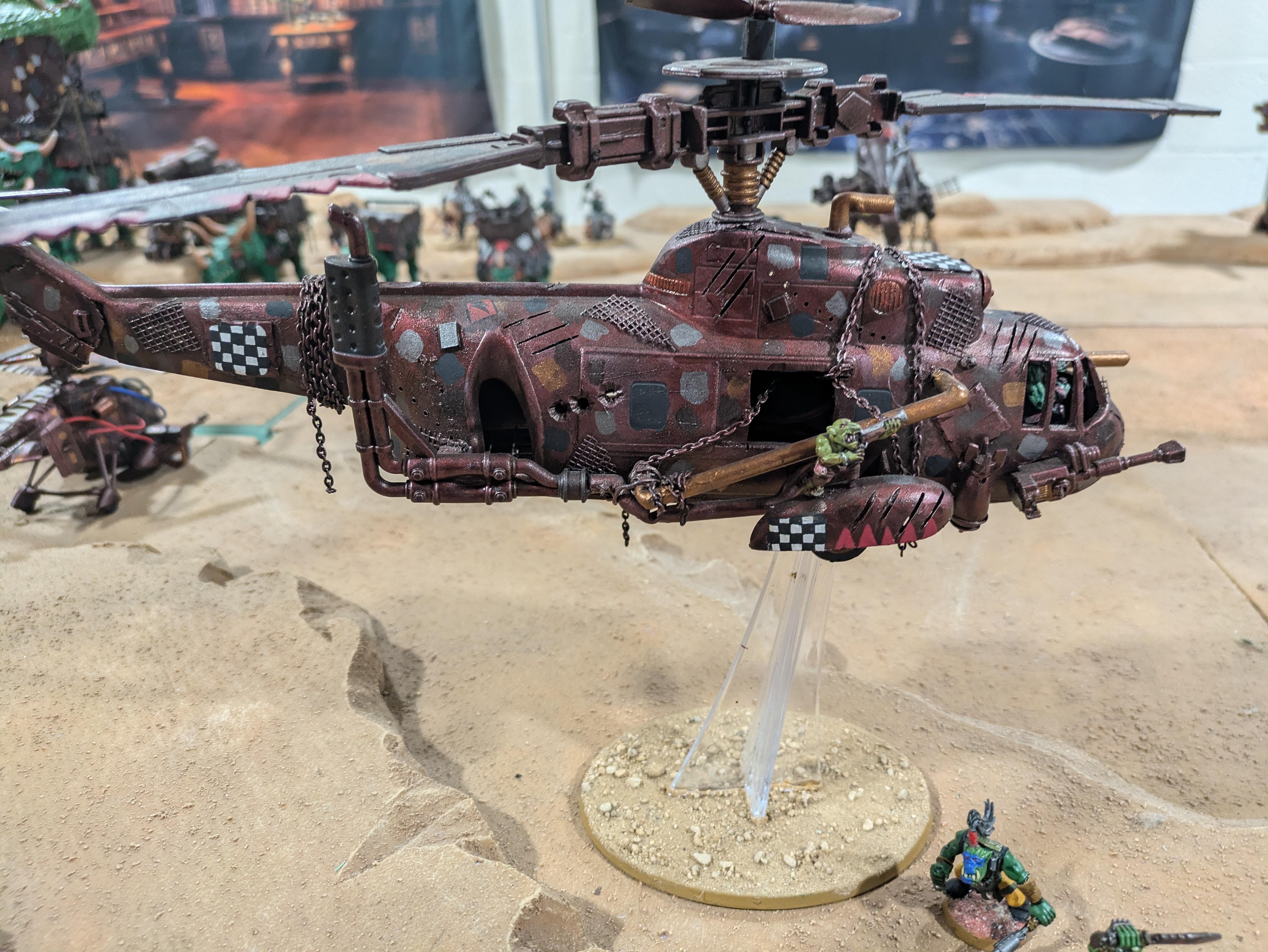 Chinork, Conversion, Converted Kopta, Helicopter, Kitbashed Warkopta, Kopta, Ork Helicopter, Ork Warkopta, War Kopta, War Kopta Conversion, Warkopta, Warkopta Conversion