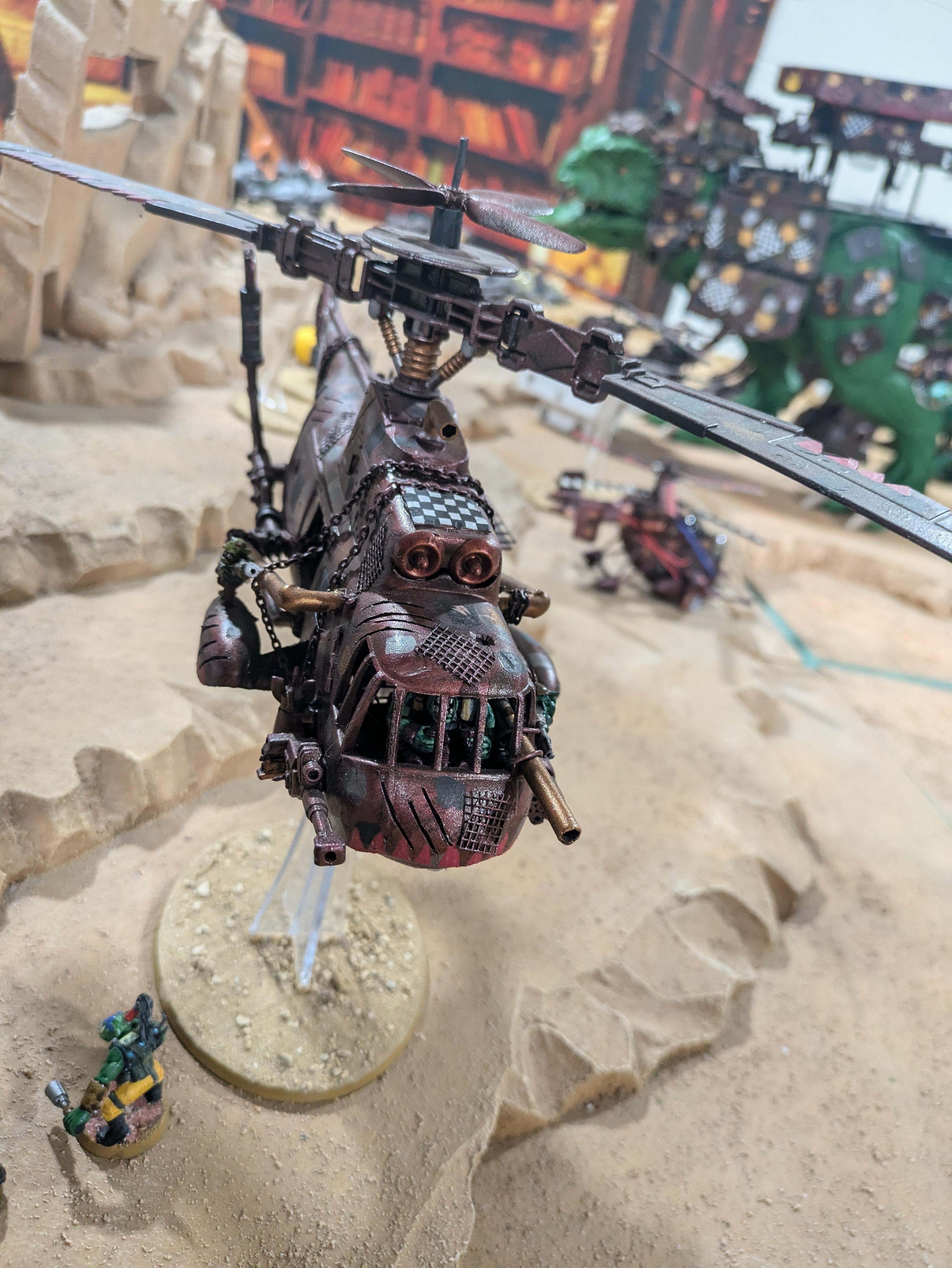 Chinork, Conversion, Converted Kopta, Helicopter, Kitbashed Warkopta, Kopta, Ork Helicopter, Ork Warkopta, War Kopta, War Kopta Conversion, Warkopta, Warkopta Conversion