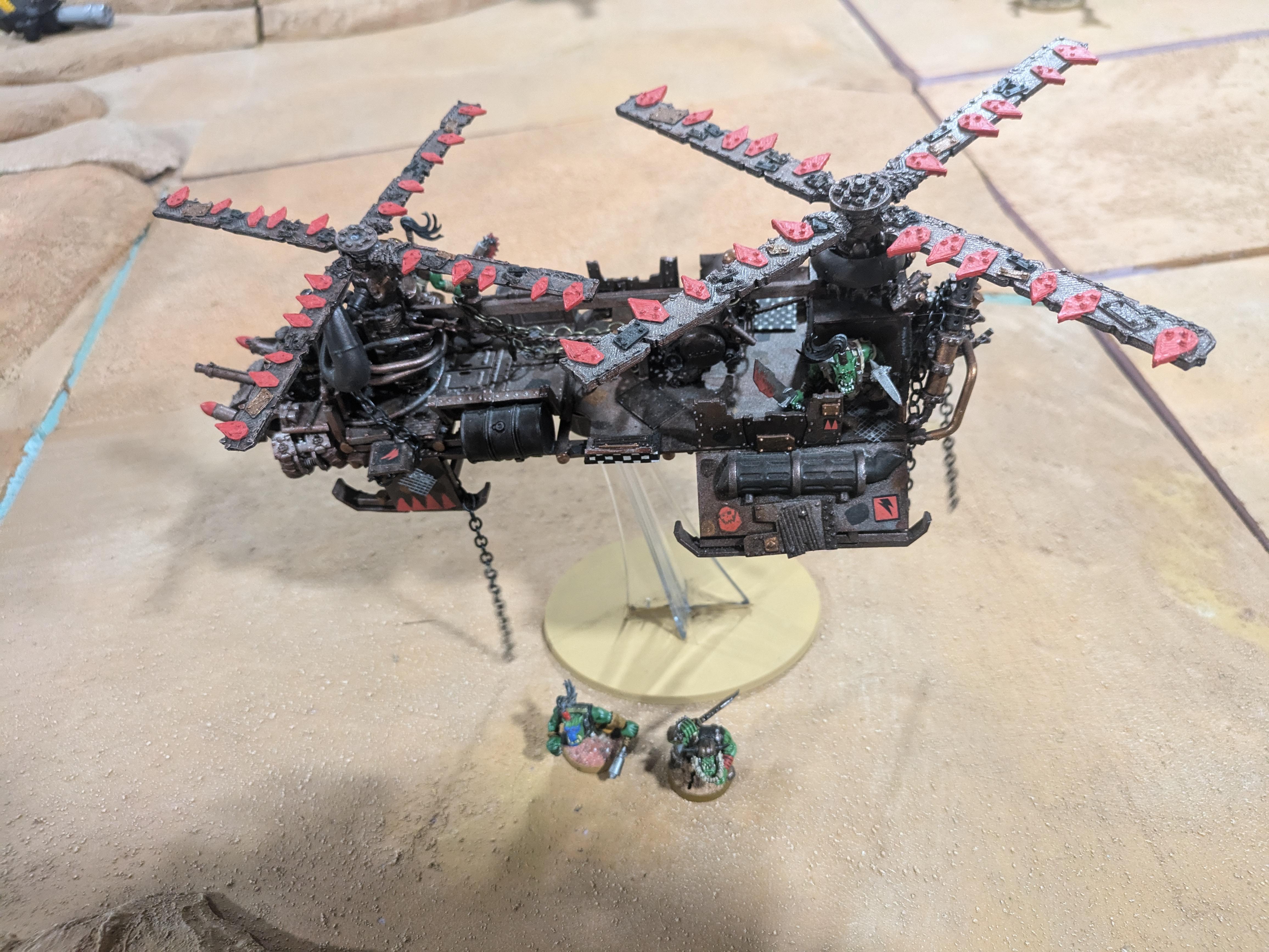 Chinork, Conversion, Converted Kopta, Helicopter, Kitbashed Warkopta, Kopta, Ork Helicopter, Ork Warkopta, War Kopta, War Kopta Conversion, Warkopta, Warkopta Conversion