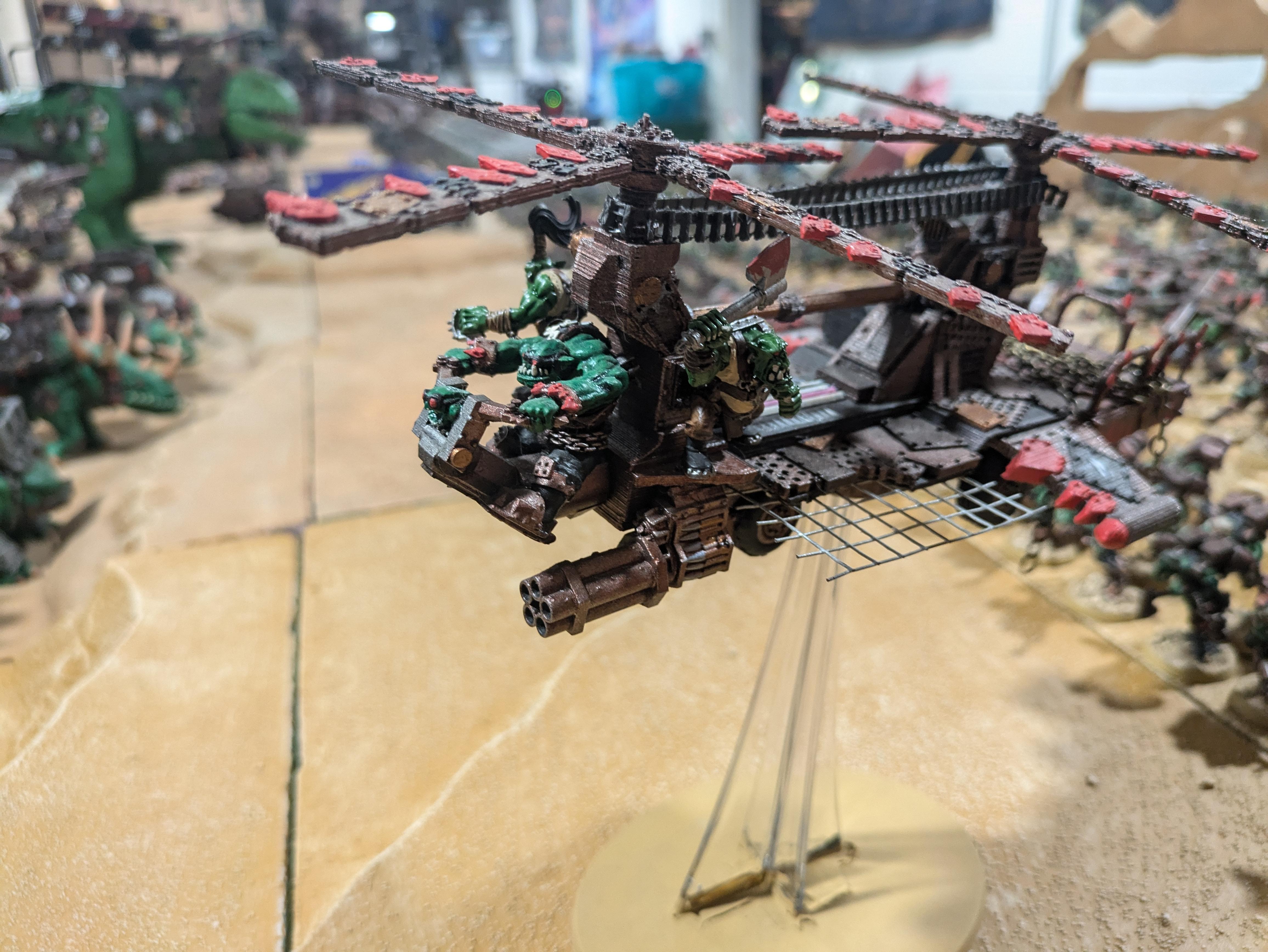 Chinork, Conversion, Converted Kopta, Helicopter, Kitbashed Warkopta, Kopta, Ork Helicopter, Ork Warkopta, War Kopta, War Kopta Conversion, Warkopta, Warkopta Conversion