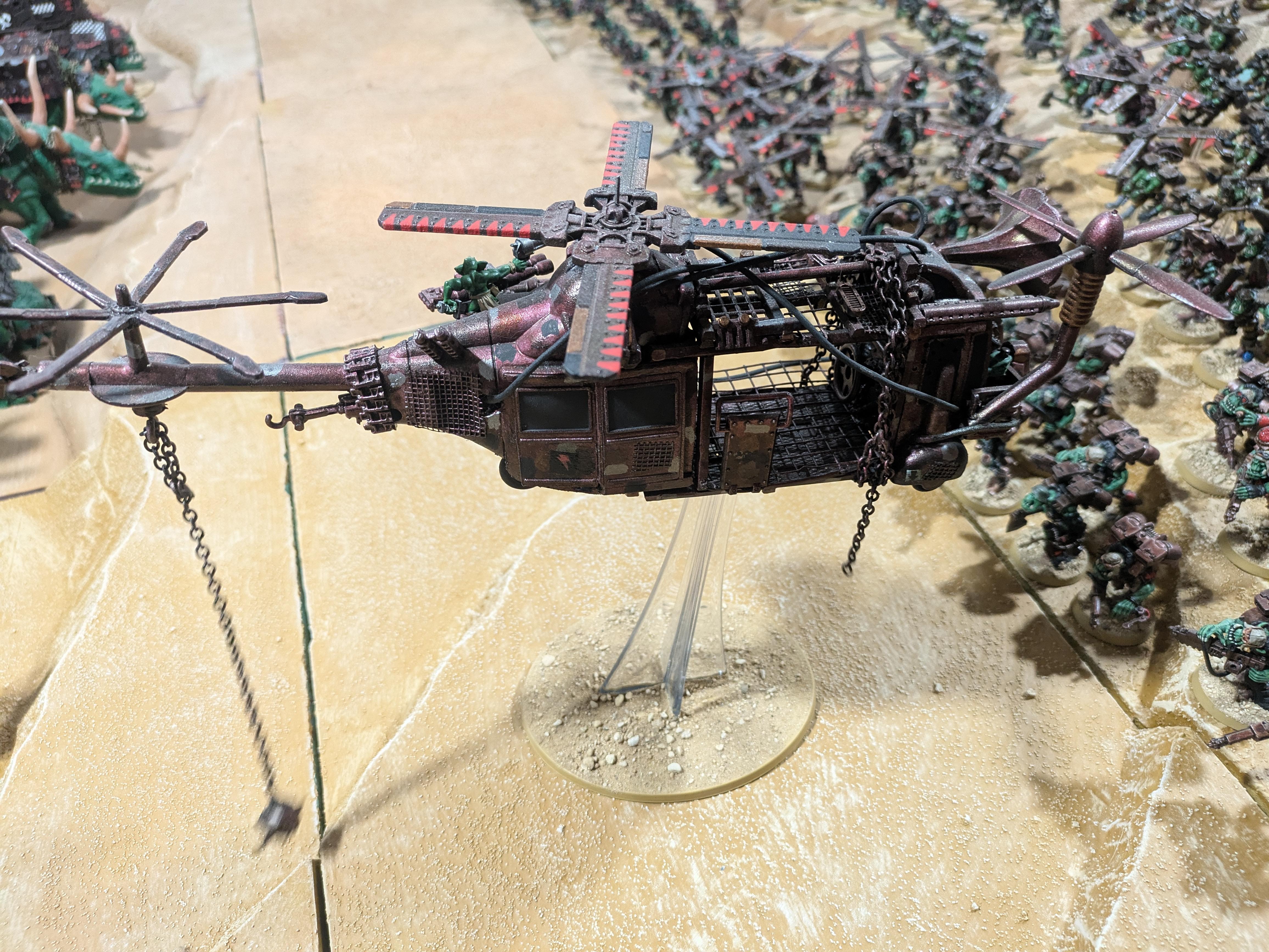 Chinork, Conversion, Converted Kopta, Helicopter, Kitbashed Warkopta, Kopta, Ork Helicopter, Ork Warkopta, War Kopta, War Kopta Conversion, Warkopta, Warkopta Conversion