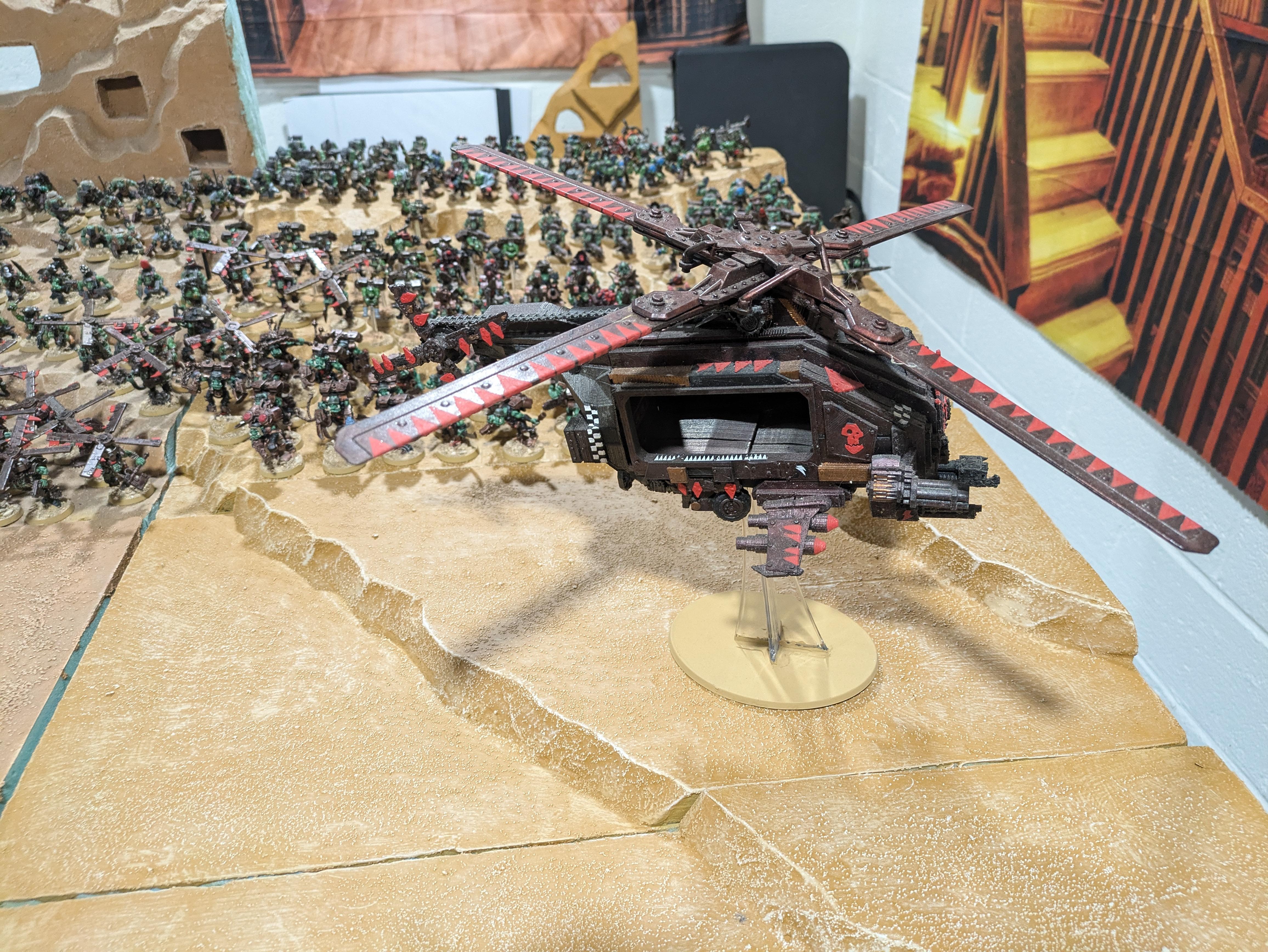 Chinork, Conversion, Converted Kopta, Helicopter, Kitbashed Warkopta, Kopta, Ork Helicopter, Ork Warkopta, War Kopta, War Kopta Conversion, Warkopta, Warkopta Conversion