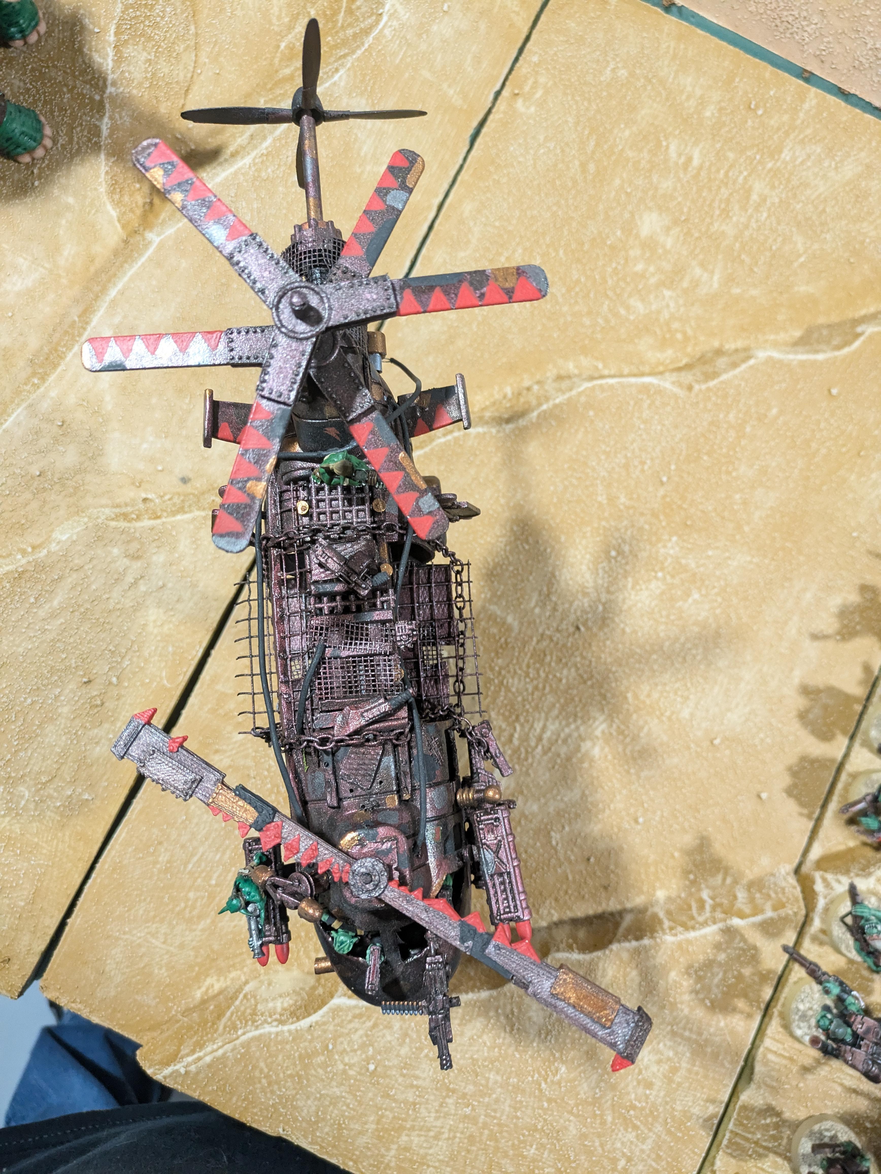 Chinork, Conversion, Converted Kopta, Helicopter, Kitbashed Warkopta, Kopta, Ork Helicopter, Ork Warkopta, War Kopta, War Kopta Conversion, Warkopta, Warkopta Conversion