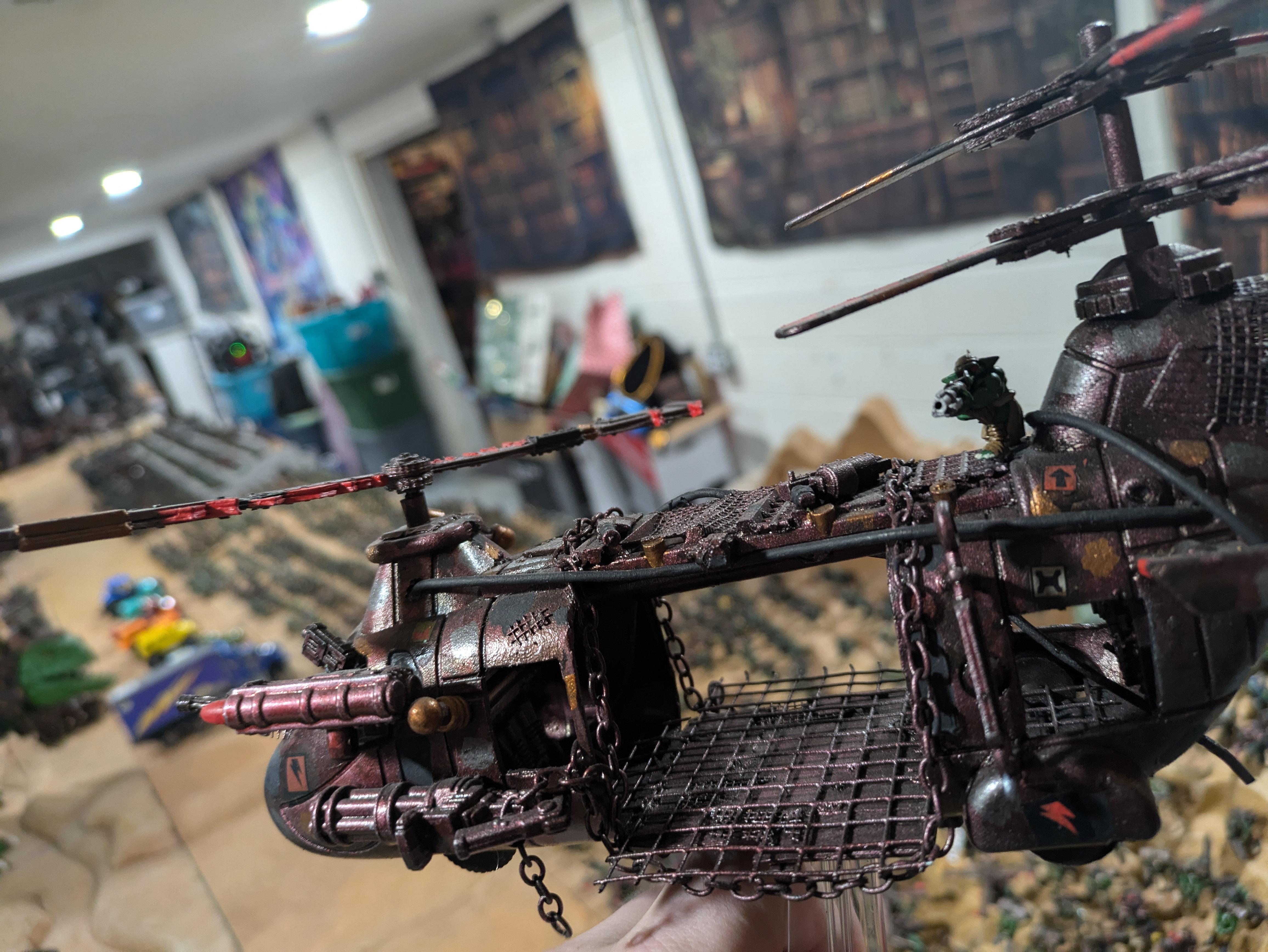 Chinork, Conversion, Converted Kopta, Helicopter, Kitbashed Warkopta, Kopta, Ork Helicopter, Ork Warkopta, War Kopta, War Kopta Conversion, Warkopta, Warkopta Conversion