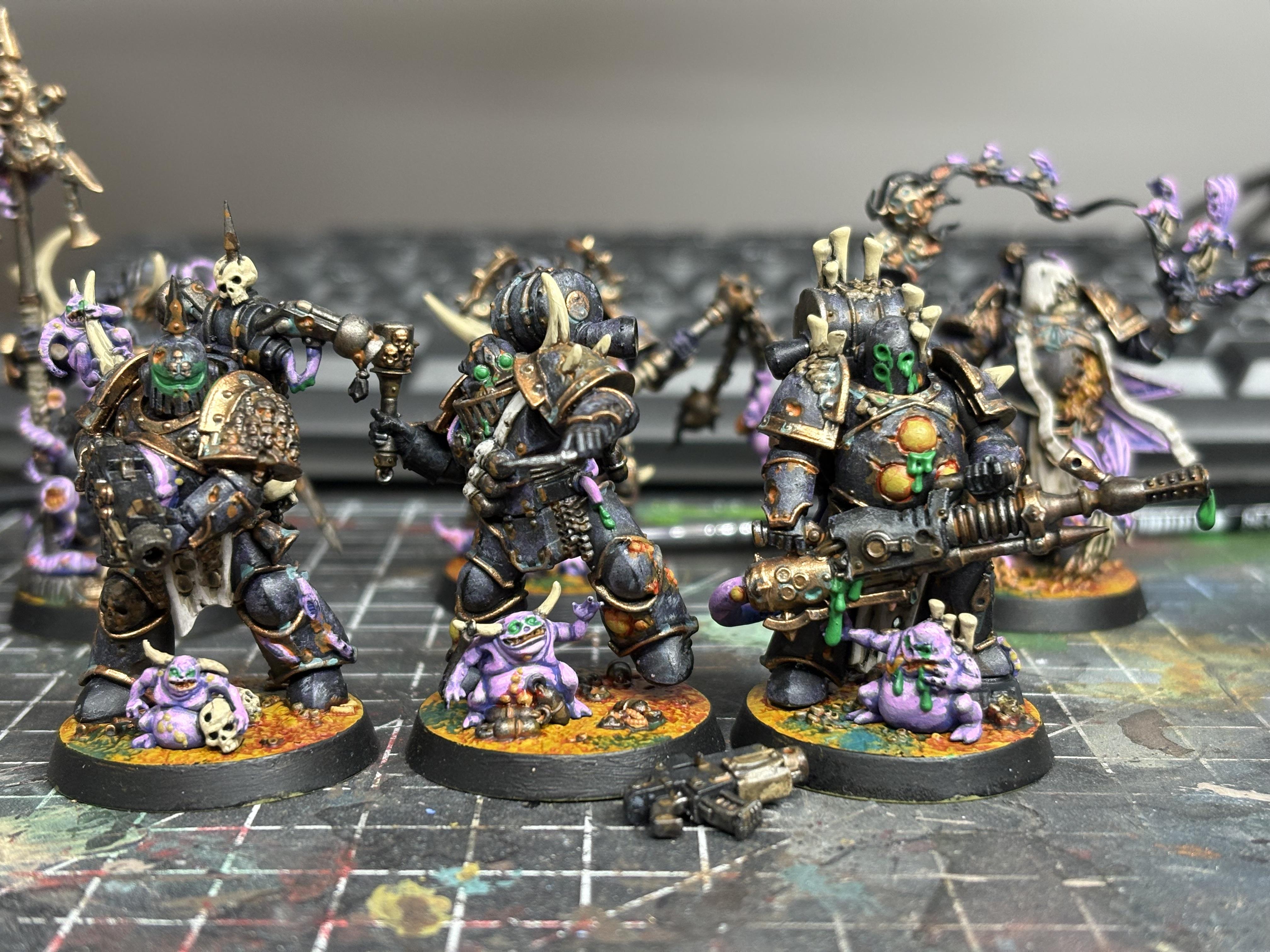 Chaos Space Marines, Kill Team, Plague Marines, Series 3, Space Marine Heroes, Space Marines, Warhammer 40,000, Work In Progress