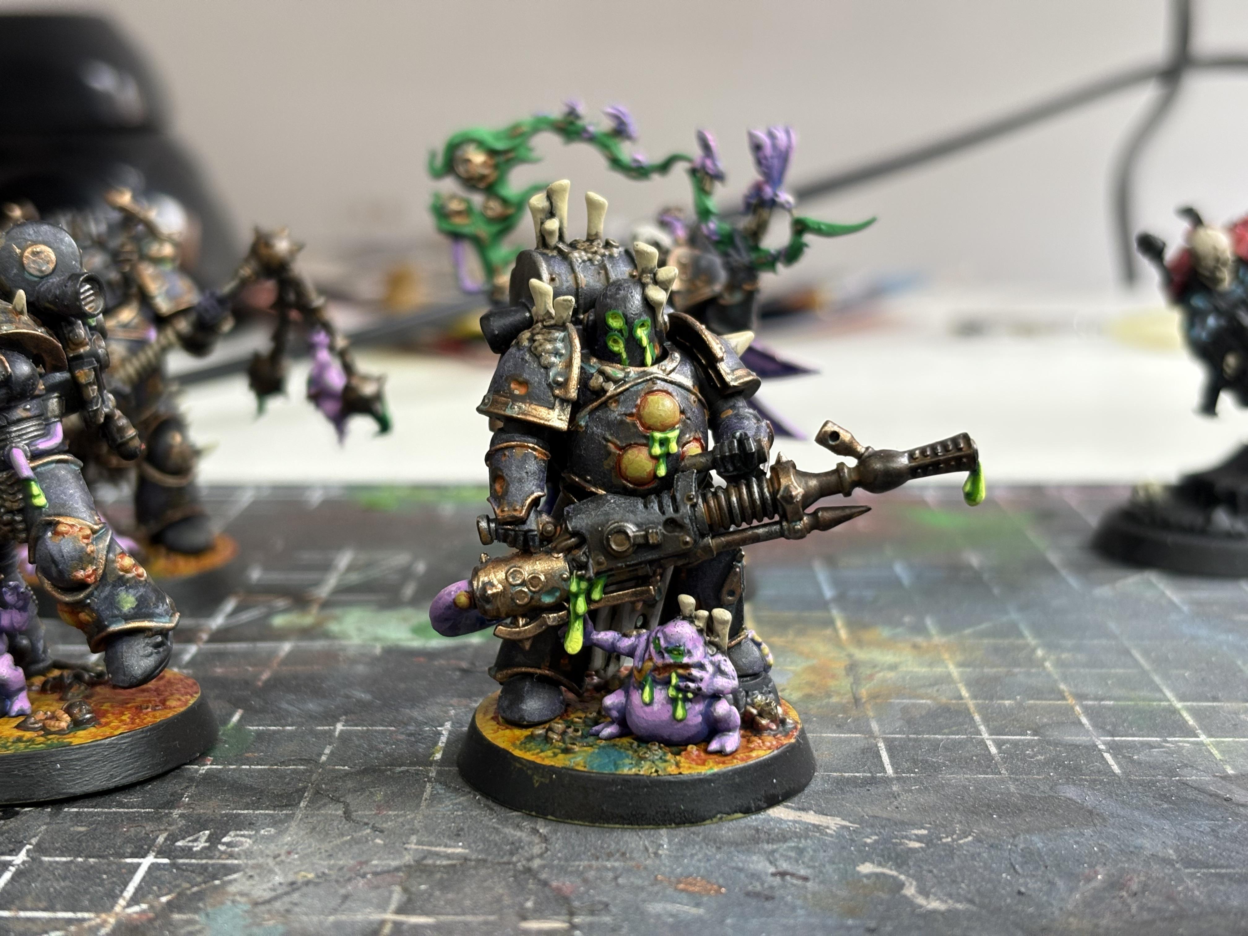 Chaos Space Marines, Death Guard, Kill Team, Plague Marines, Series 3, Space Marine Heroes, Space Marines, Warhammer 40,000, Work In Progress