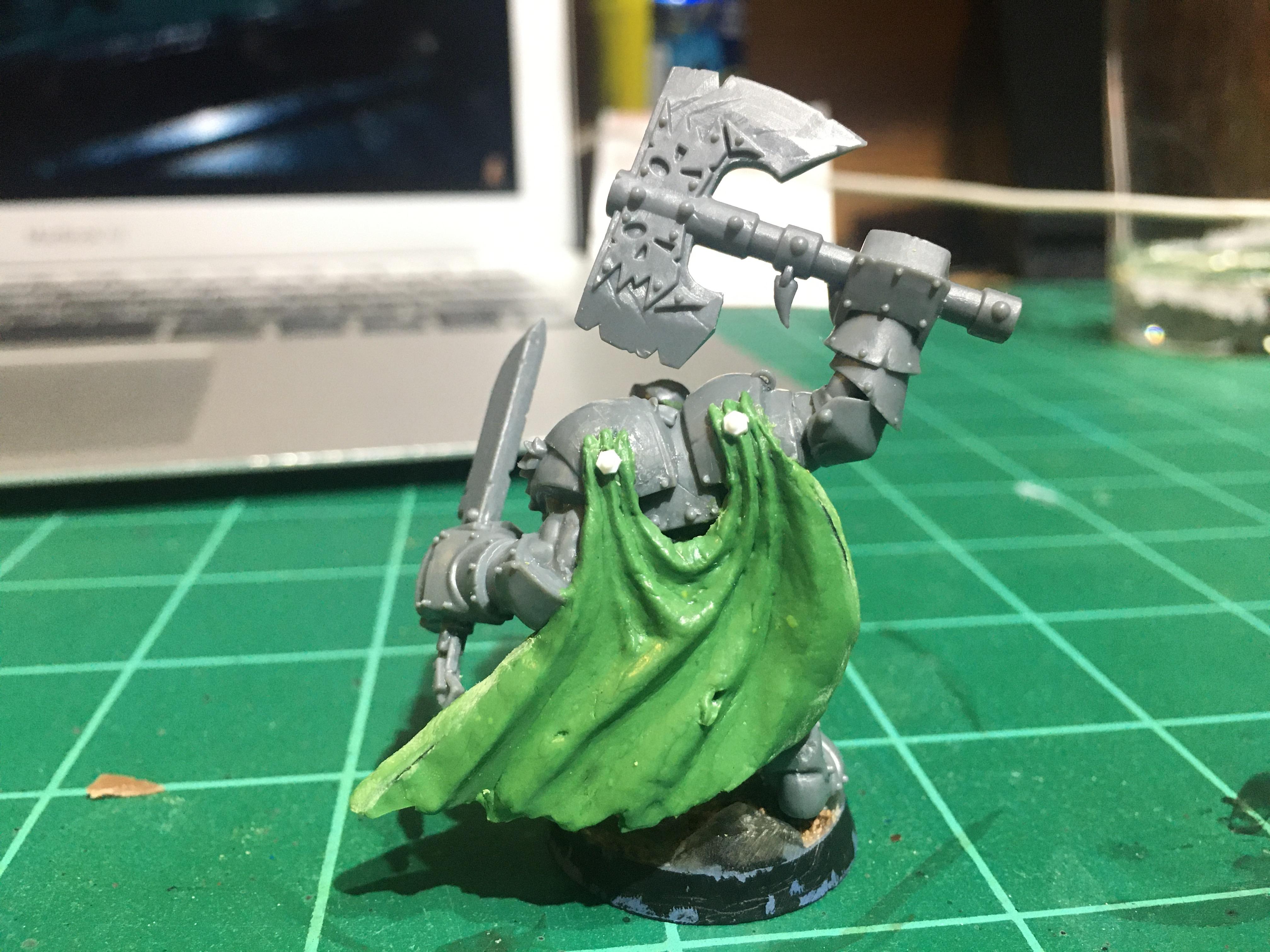 Armor, Axe, Black Orc, Cape, Mordheim, Orcs, Sword, Warboss, Warhammer Fantasy, Warhammer The Old World, Work In Progress