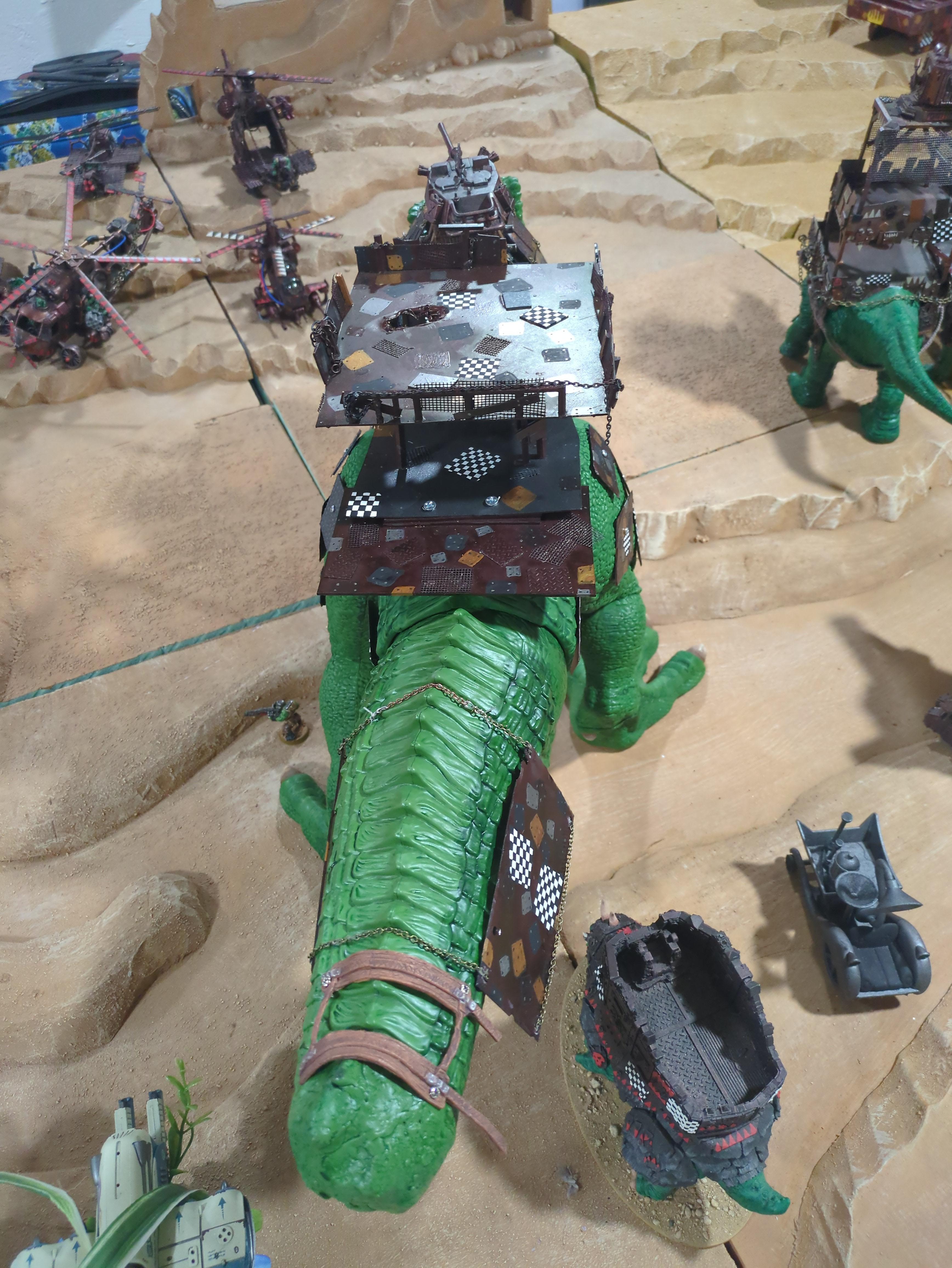Feral Orks, Orkeosaurus, Squiggoth, Squigosaur