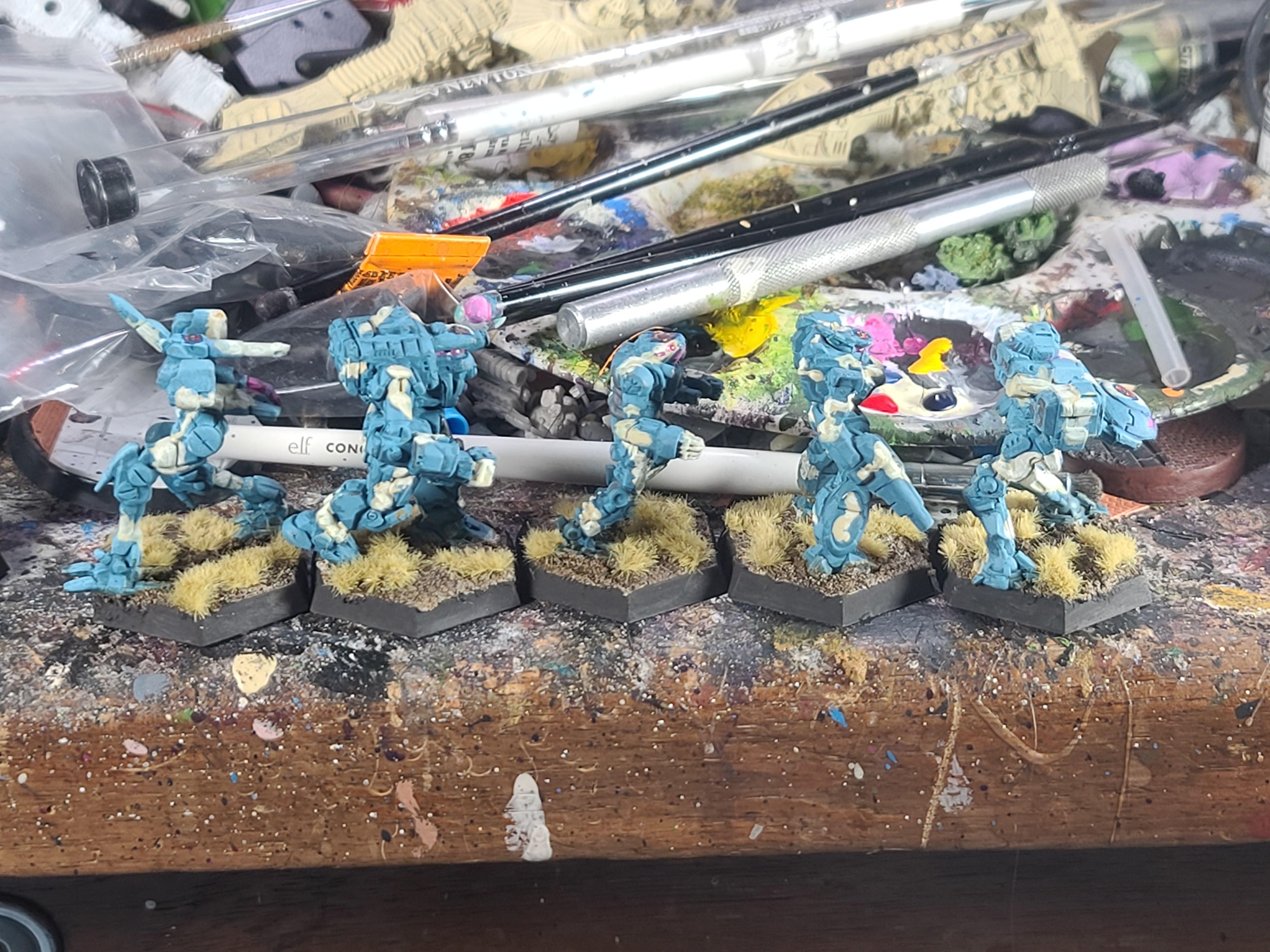 Battletech, Blue Camo, Catalyst Game Labs, Clan Nova Cat, Ice Ferret, Jenner Iic, Locust Iic, Mech, Piranha, Vixen