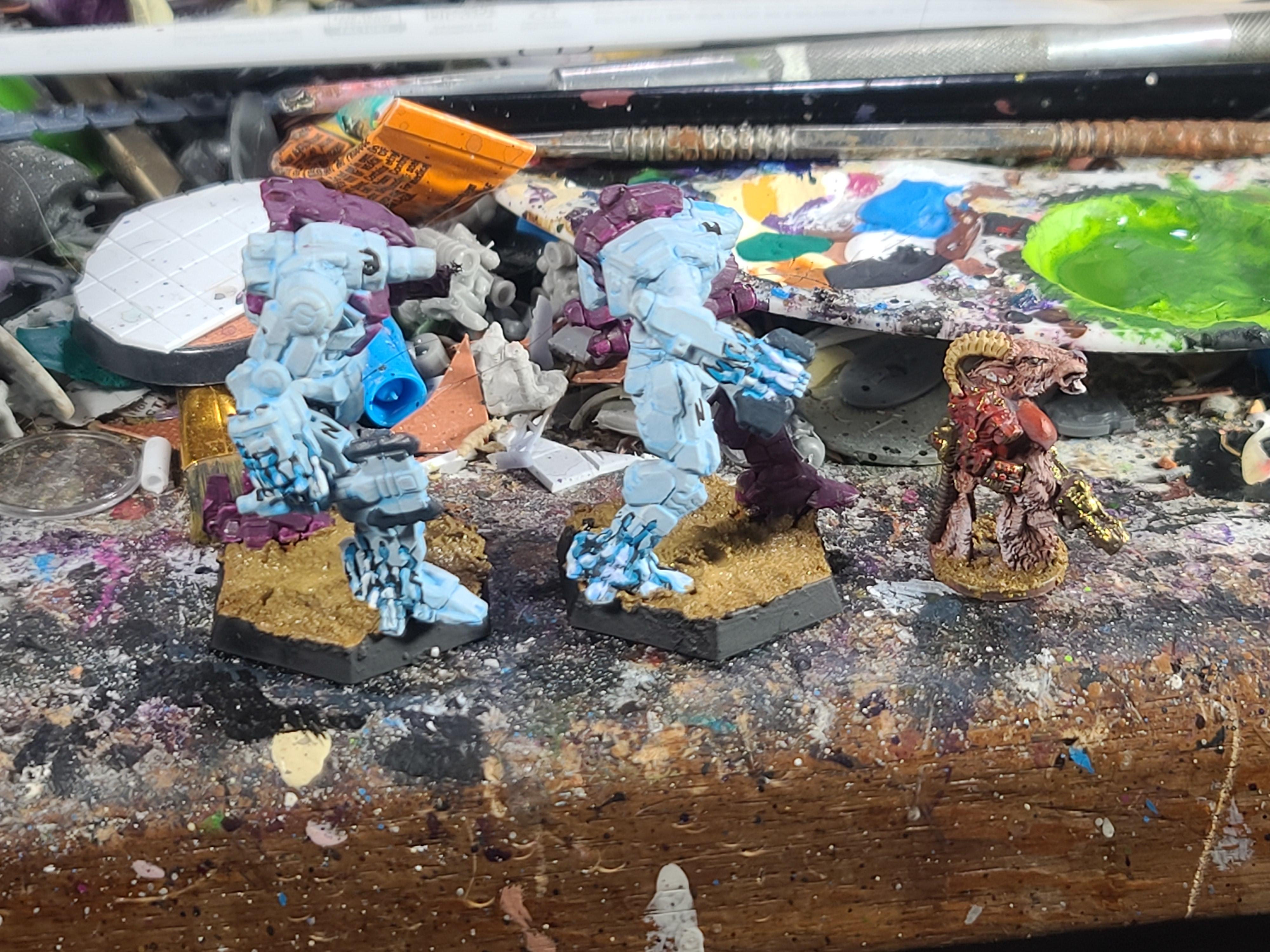 Axeman, Battletech, Catalyst Game Labs, Goat Man, Mech, Nightsky, Sci Fi, Unknown Caster-sculptor, Warriors