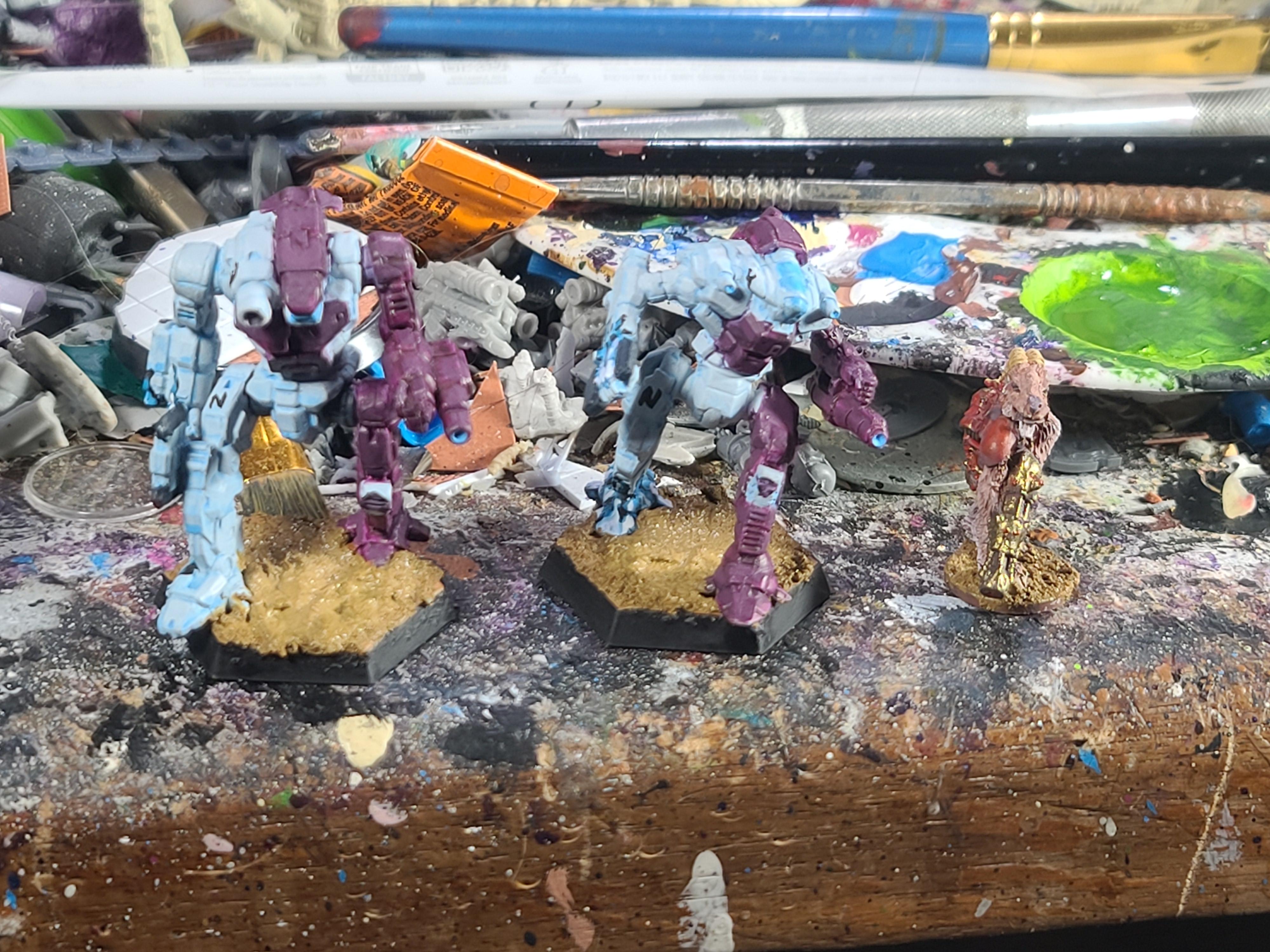 Axeman, Battletech, Catalyst Game Labs, Goat Man, Mech, Nightsky, Sci Fi, Unknown Caster-sculptor, Warriors