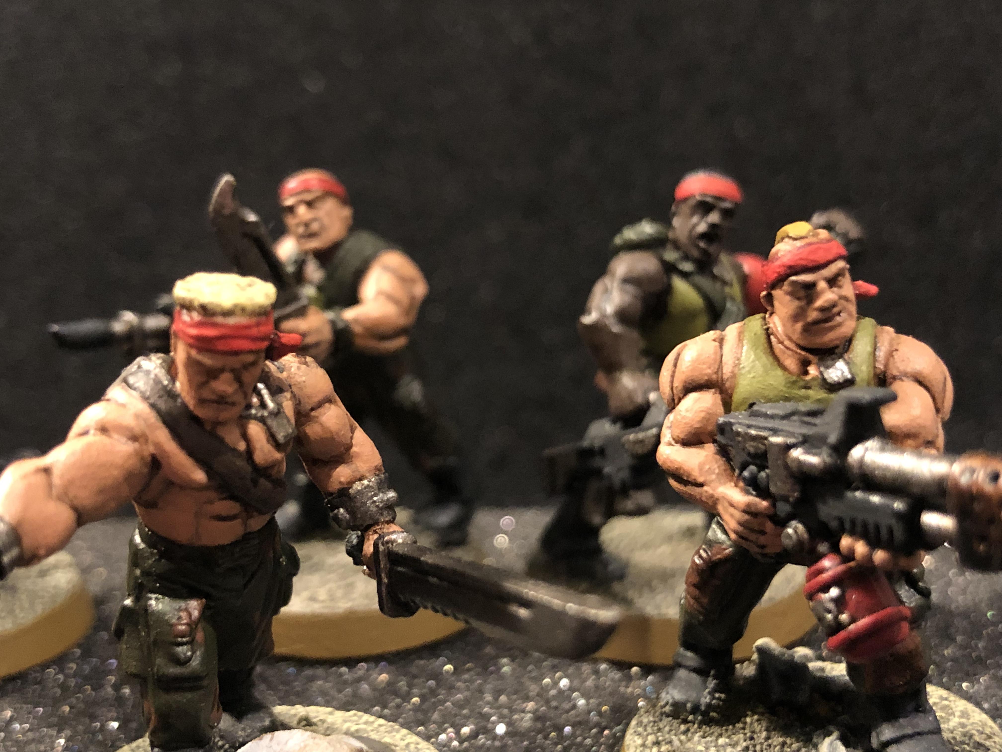 69, Astra Militarum, Badass, Bandana, Camouflage, Catachan, Catachan 69, Catachan Jungle Fighters, Flamer, Imperial Guard, Jungle, Knife, Lasgun, Retro, Sergeant, Squad, Tattoo
