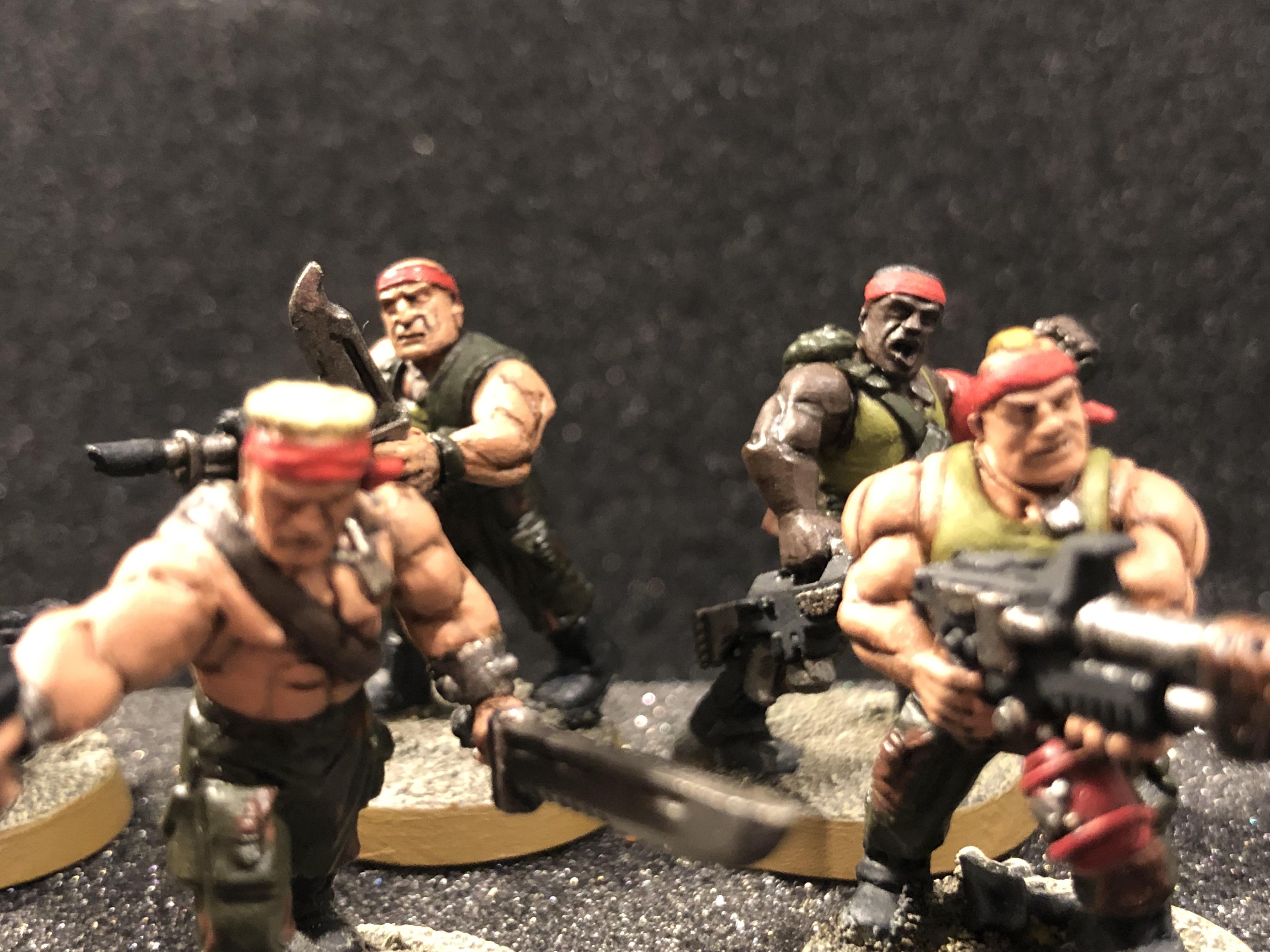 69, Astra Militarum, Badass, Bandana, Camouflage, Catachan, Catachan 69, Catachan Jungle Fighters, Flamer, Imperial Guard, Jungle, Knife, Lasgun, Retro, Sergeant, Squad, Tattoo