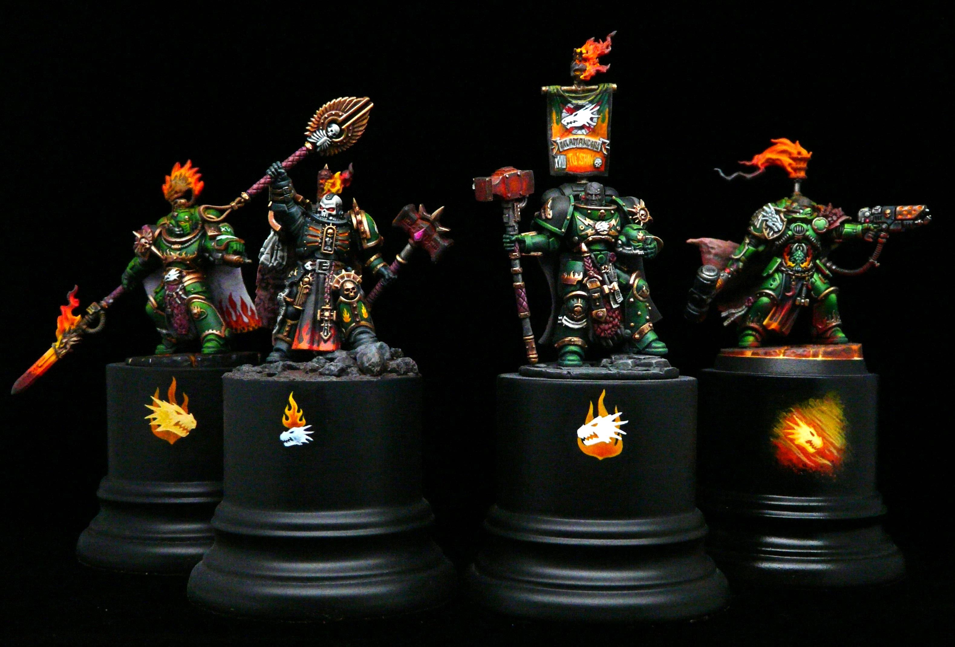 Adeptus Astartes, Adrax Agatone, Chaplain Xavier, Primaris, Salamanders, Space Marines, Tu'shan, Vulkan He'stan