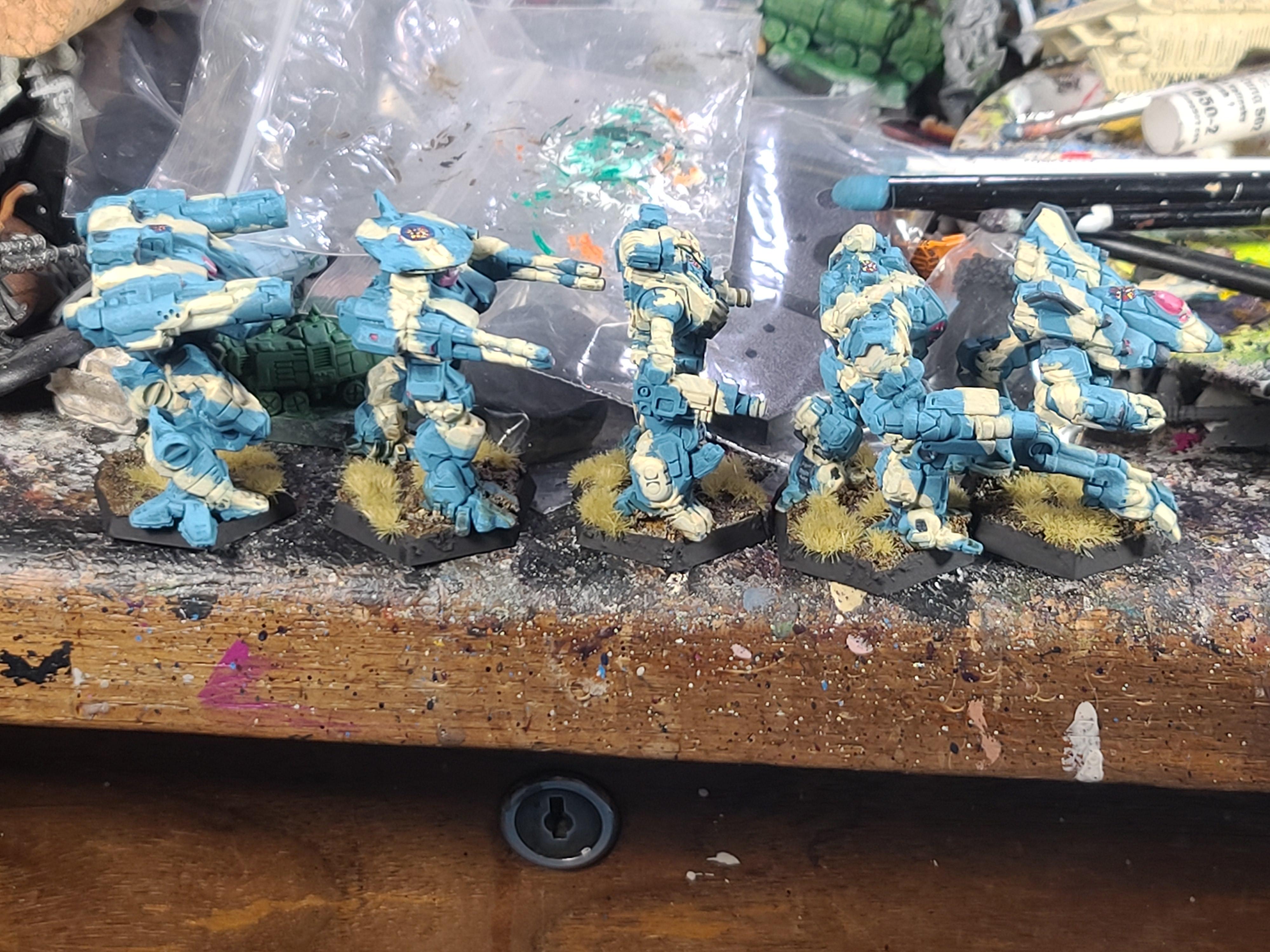 Battletech, Black Python, Blue Camo, Catalyst Game Labs, Clan Nova Cat, Grizzly, Hellbringer, Kraken, Loki, Mech, Rifleman Iic, Tan Camo