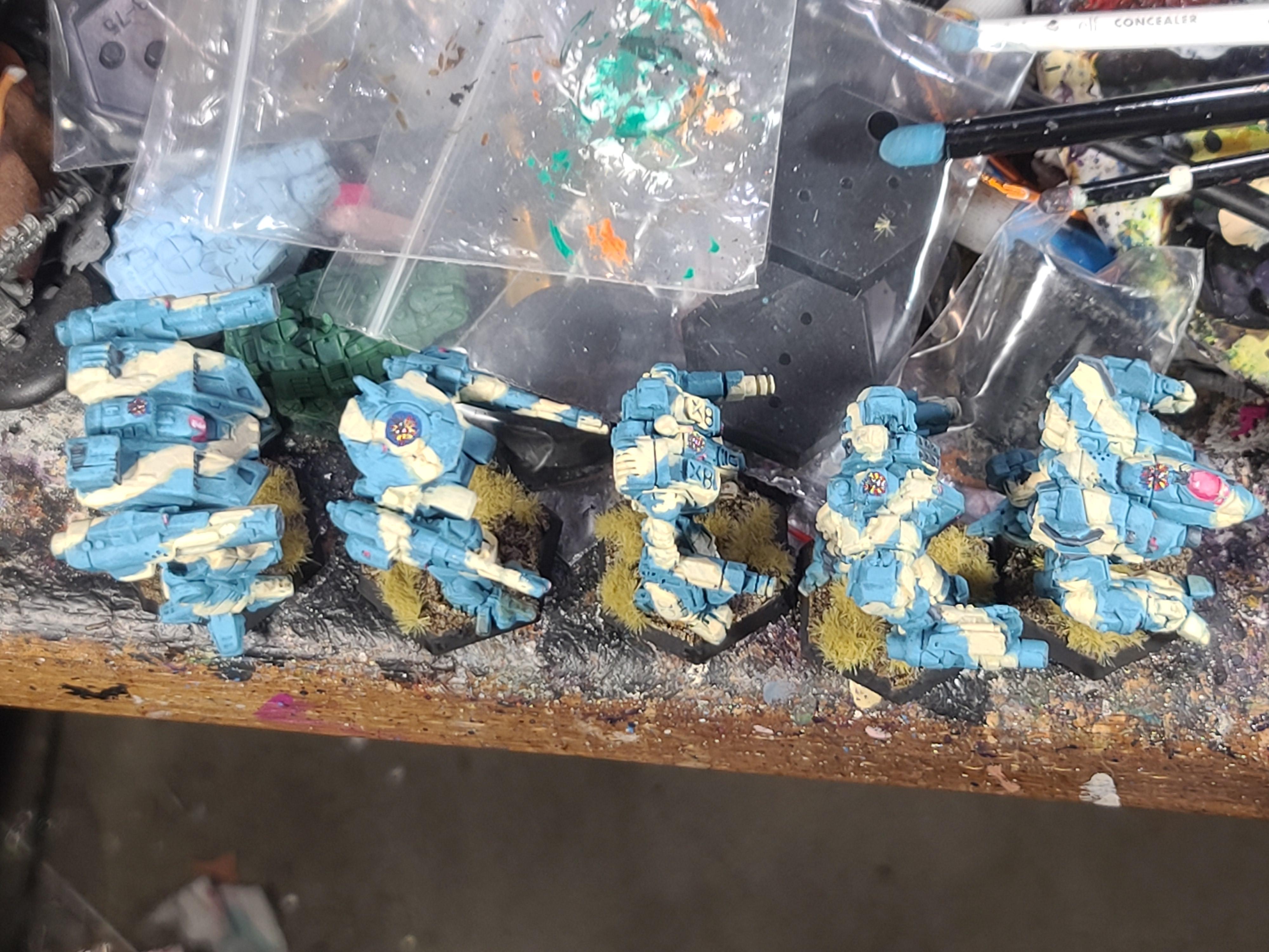 Battletech, Black Python, Blue Camo, Catalyst Game Labs, Clan Nova Cat, Grizzly, Hellbringer, Kraken, Loki, Mech, Rifleman Iic, Tan Camo