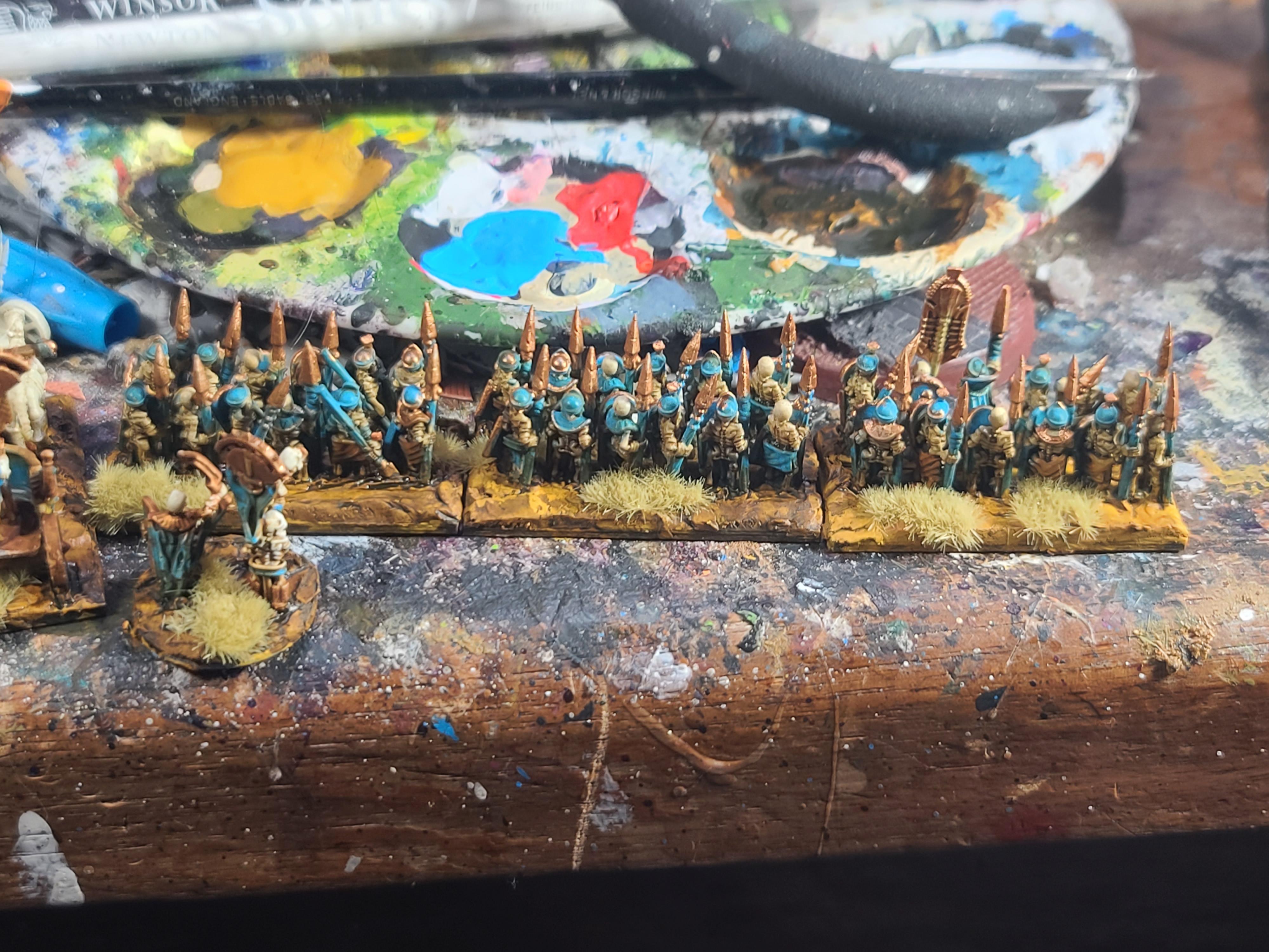 10mm, Chariots, Greenskin Miniatures, Marvelous Minipaints, Skeletons, Tomb Kings, Warmaster, Warriors