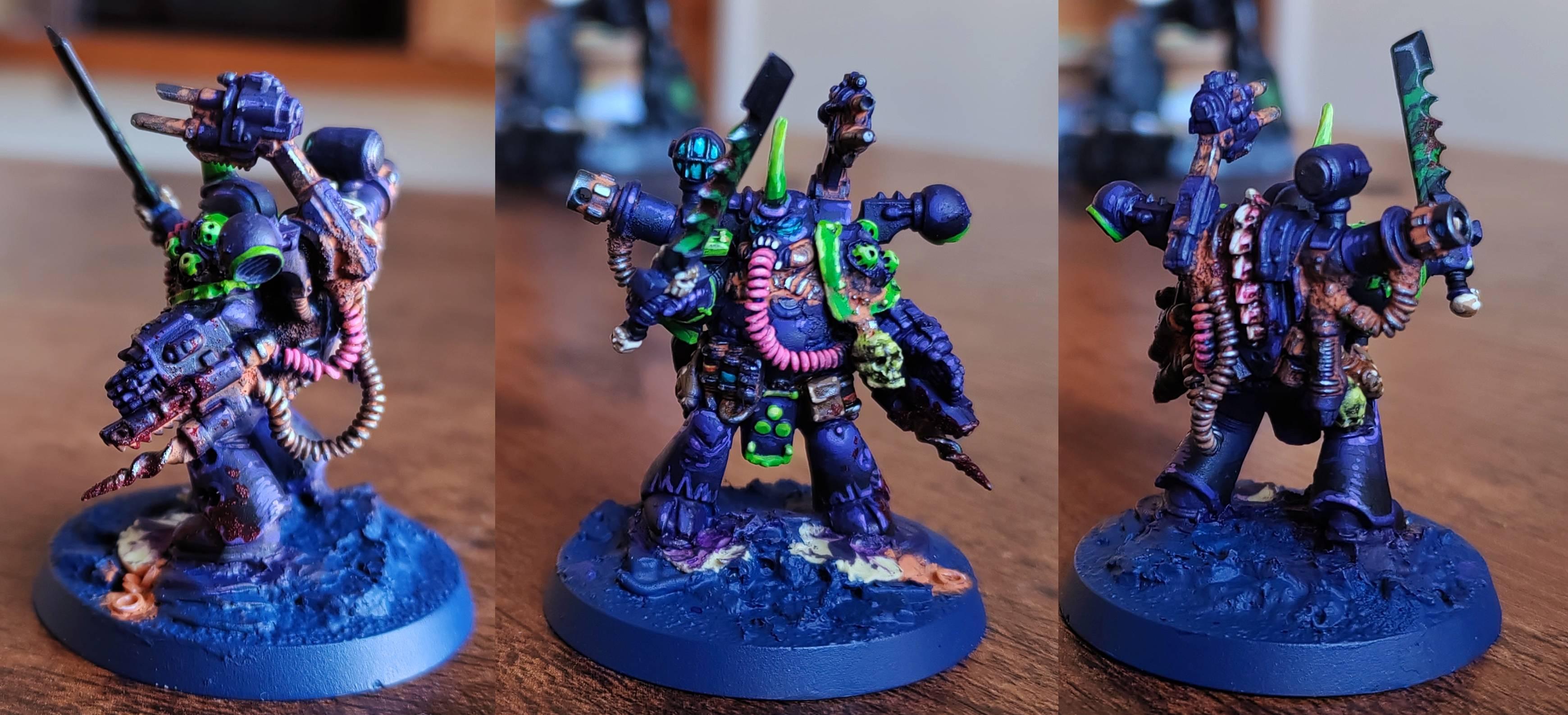 Converted Plague Surgeon, Death Guard Plague Surgeon Model, Kitbashed Death Guard, Scratchbuilt Plague Surgeon
